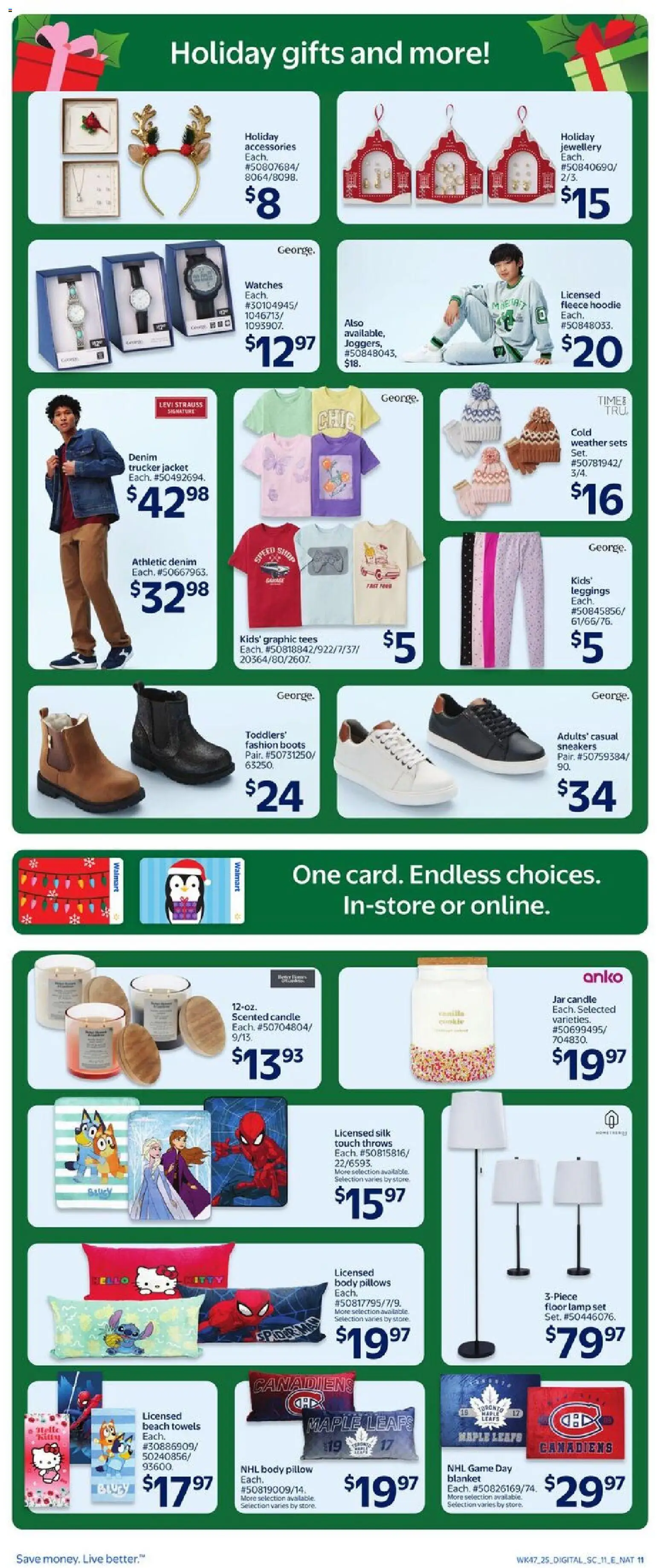 Walmart flyer valid from 18.12.2025 | Page: 10 | Products: Boots, Pillow, Hoodie, Jacket