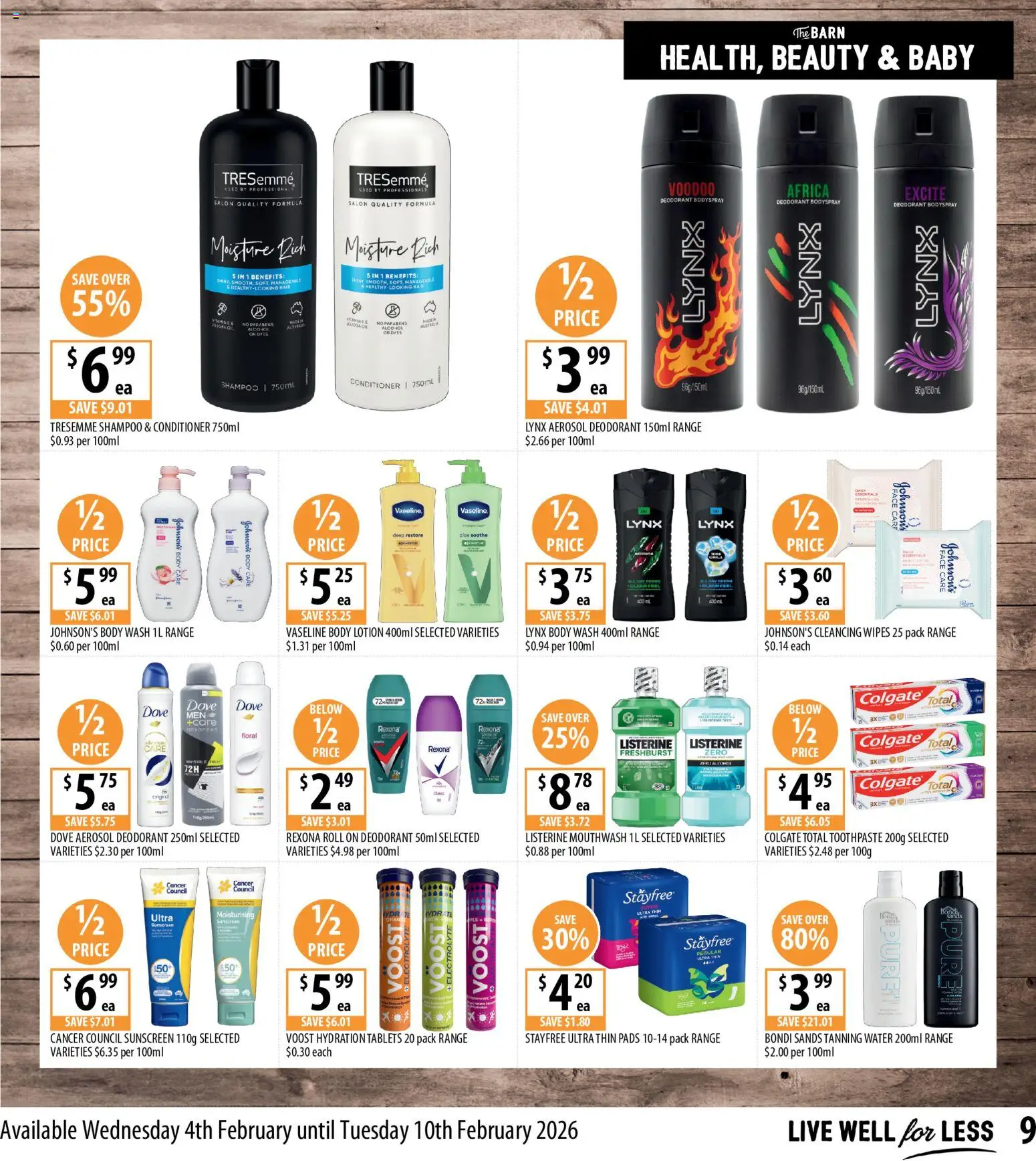 Supabarn catalogue - valid from 04.02.2026 | Page: 9 | Products: Shampoo, Conditioner, Body lotion, Vaseline