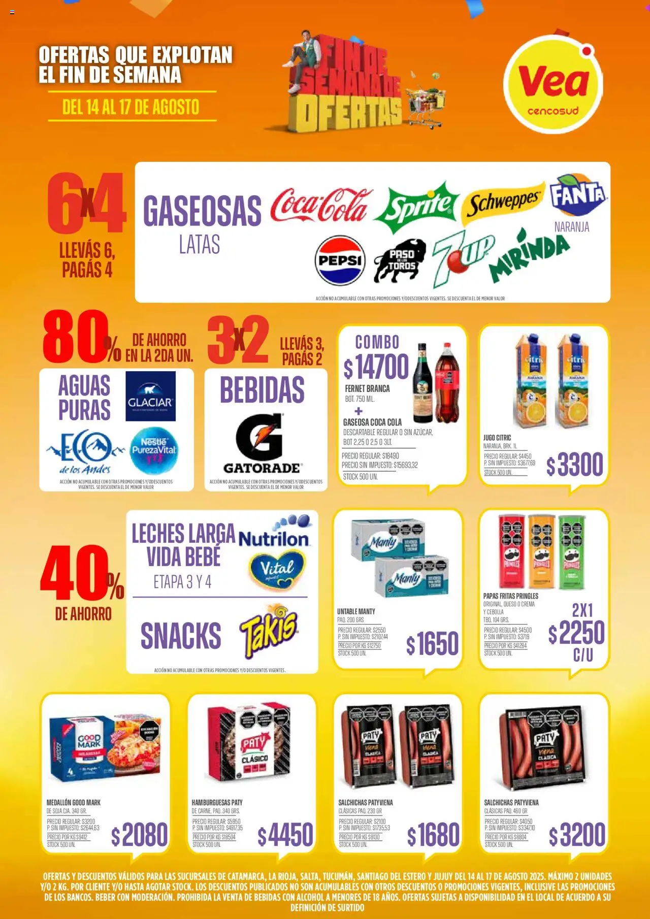 Vea ofertas │ válido desde el 14.08.2025 | Página: 5 | Productos: Cebolla, Gaseosa, Jugo, Papas fritas