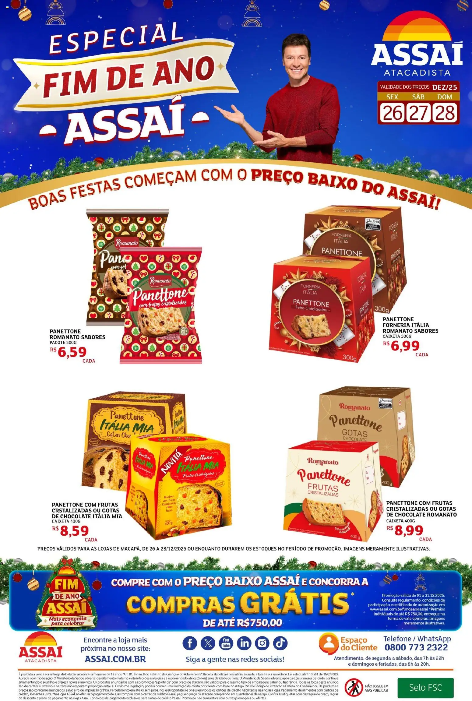 Assaí Atacadista Folheto - válido de 26.12.2025 | Página: 1 | Produtos: Baixo, Bebida, Açúcar, Frutas cristalizadas