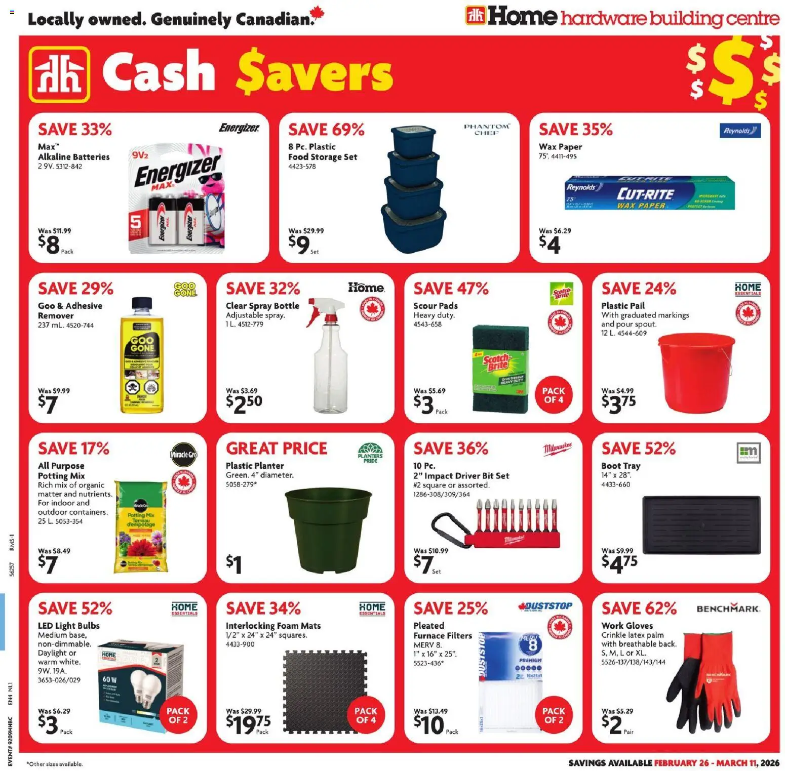 Home Hardware flyer valid from 26.02.2026 | Page: 1 | Products: Gloves