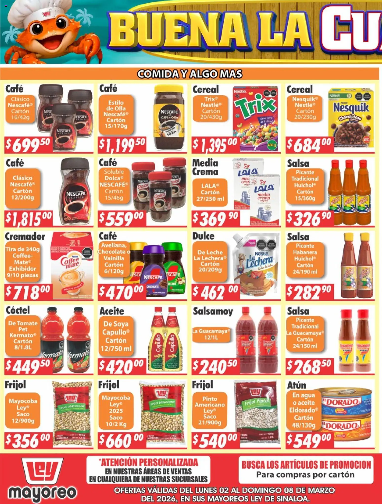 Nuevas ofertas de Casa Ley válidas en toda la República Mexicana desde el 02.03.2026. ¡Encuentra las mejores ofertas en Casa Ley folleto Sinaloa! | Página: 3 | Productos: Atún, Agua, Leche, Chocolate