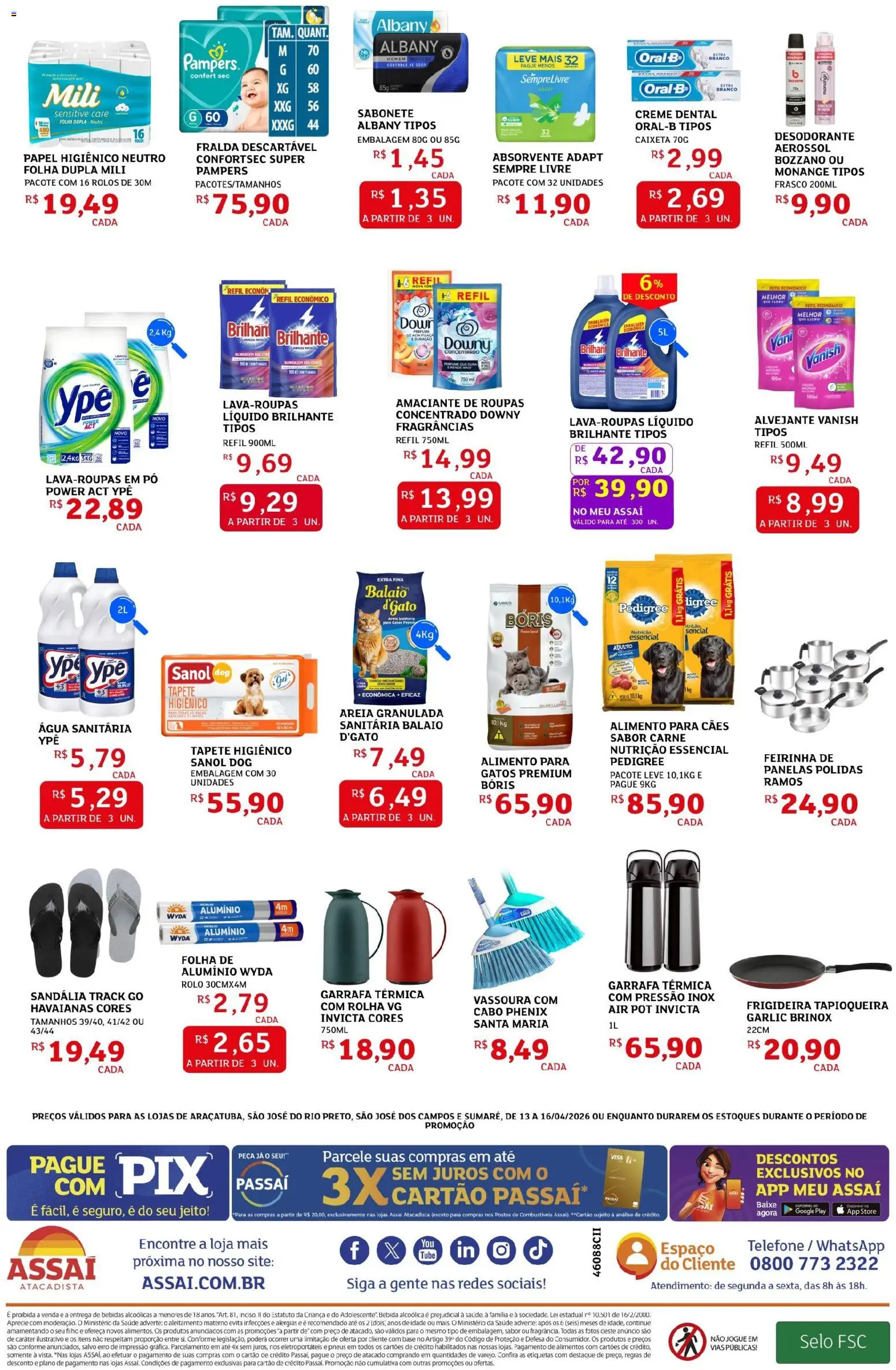 Assaí Atacadista Folheto - válido de 13.04.2026 | Página: 4 | Produtos: Frigideira, Perfume, Tapete, Cabo