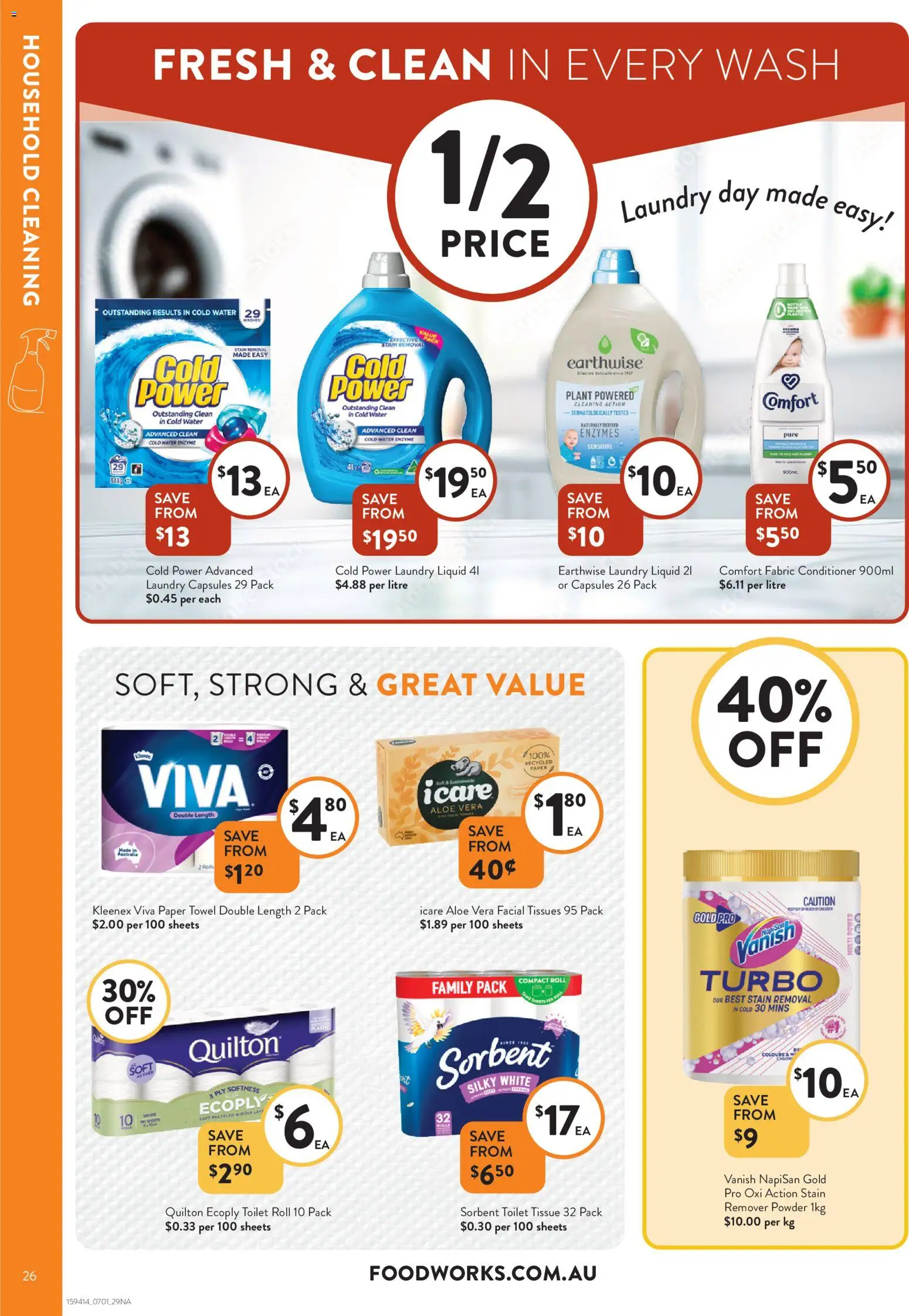 Foodworks catalogue - valid from 07.01.2026 | Page: 26 | Products: Toilet, Household, Conditioner, Water