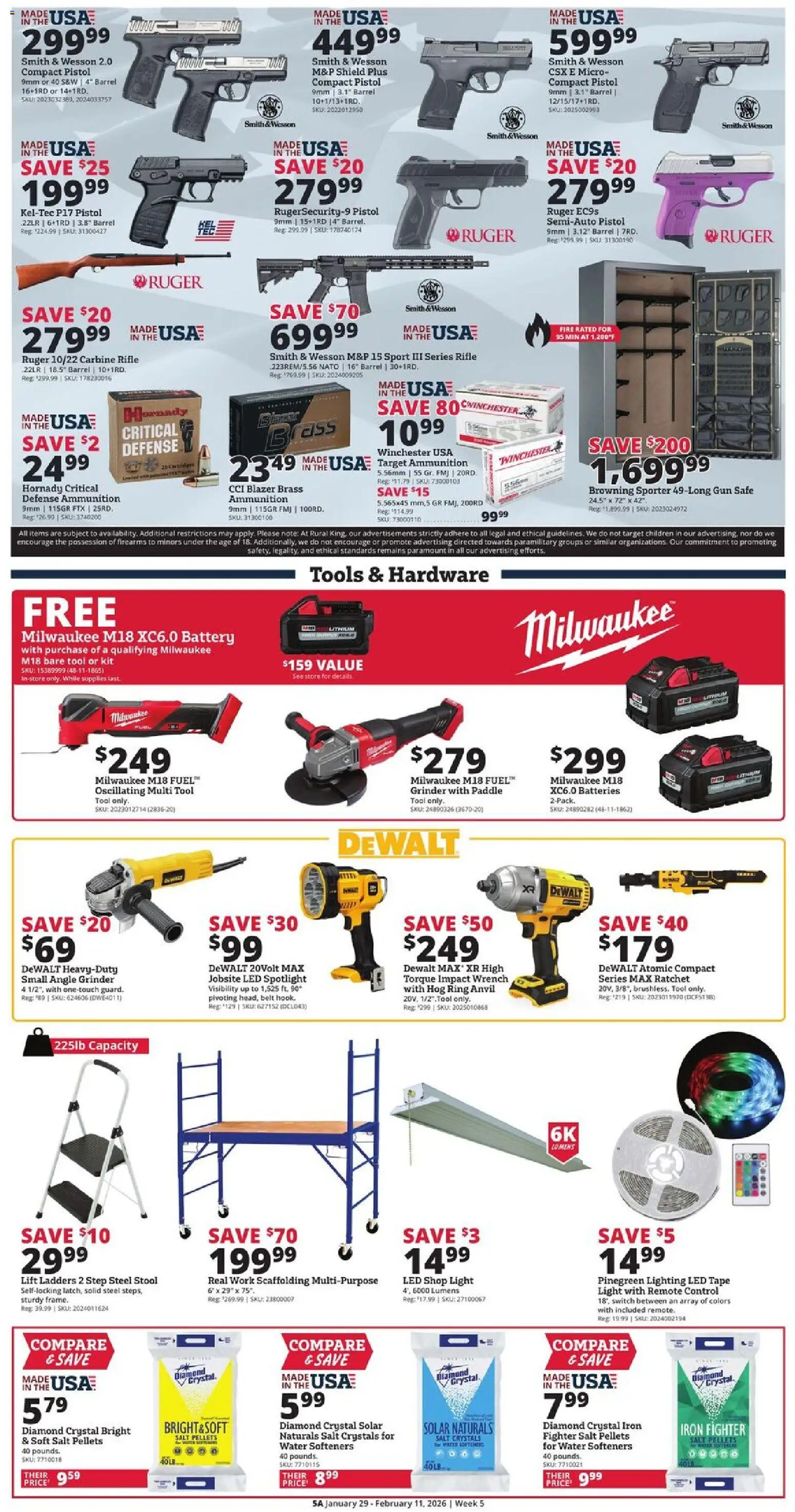 Rural King Weekly Ad - valid from 29.01.2026 | Page: 5 | Products: Ratchet, Water, Salt, Belt