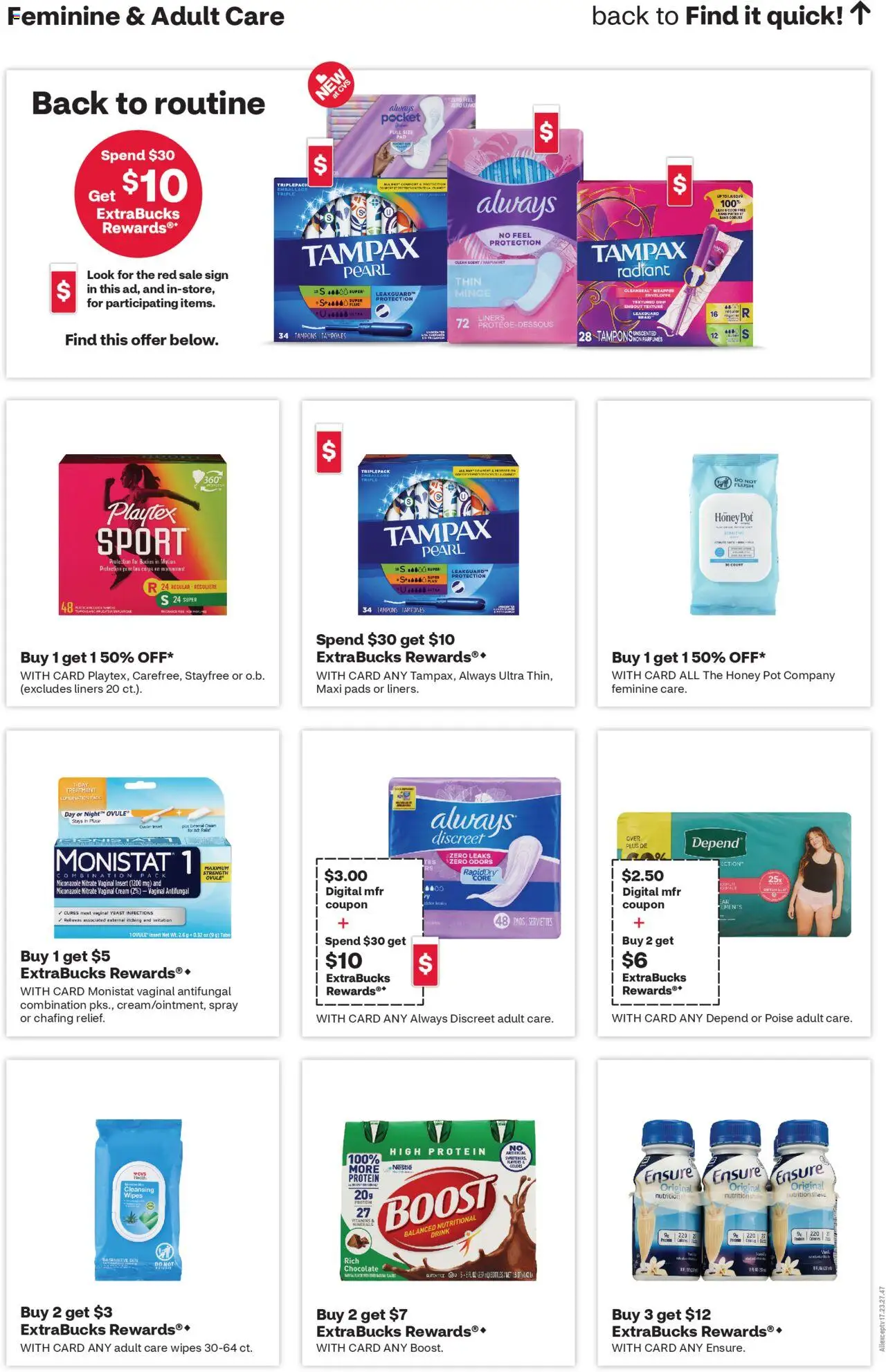 CVS Pharmacy Weekly Ad - AZ - valid from 10.08.2025 | Page: 7 | Products: Chocolate, Pads, Tampons, Cream
