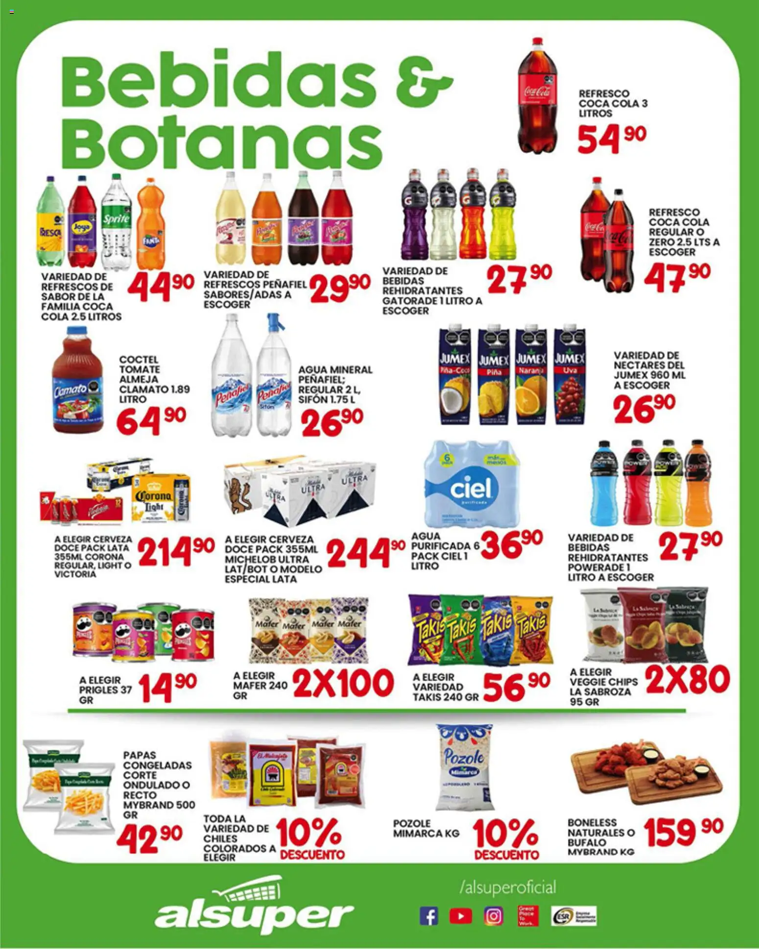 Nuevas ofertas de Alsuper válidas en toda la República Mexicana desde el 09.01.2026. ¡Encuentra las mejores ofertas en Alsuper folleto Zacatecas! | Página: 3 | Productos: Refresco, Tomate, Agua, Cerveza