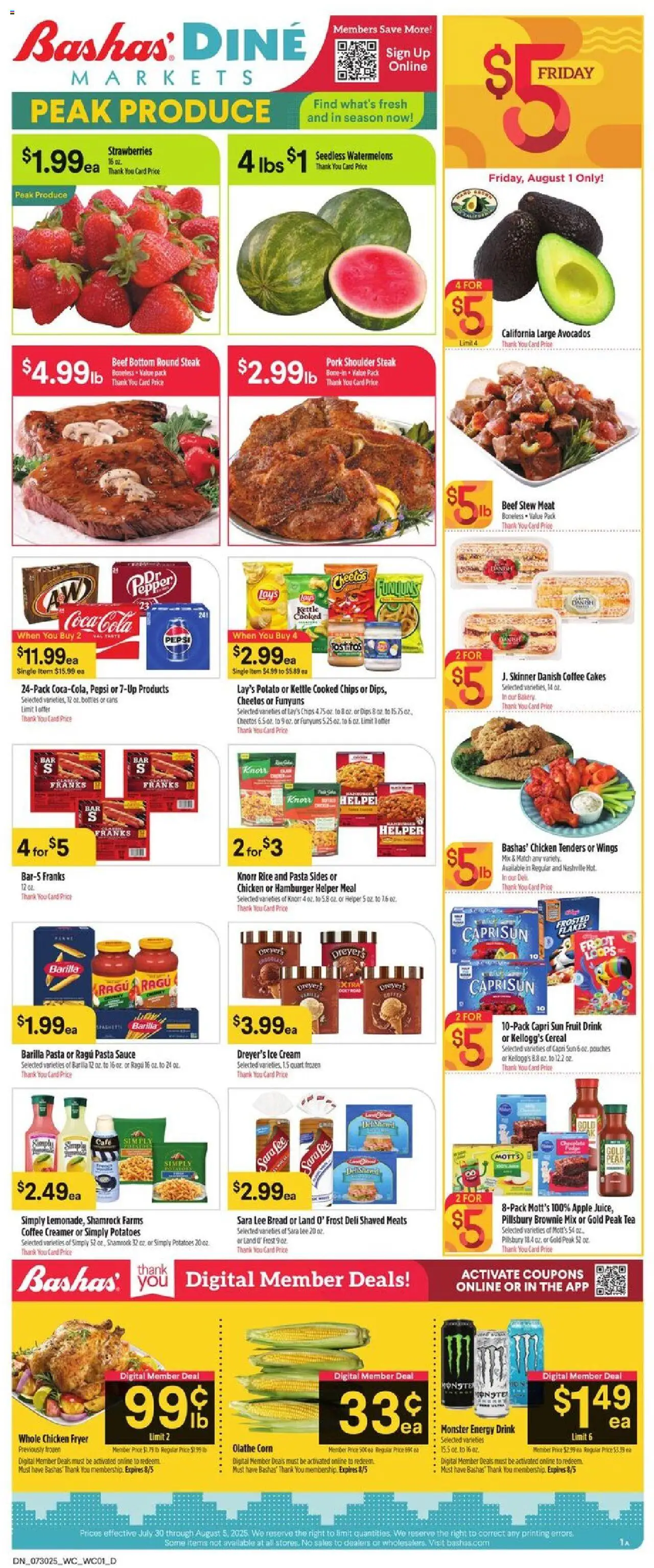Basha's Dine - valid from 30.07.2025 | Page: 1 | Products: Bread, Chocolate, Potatoes, Kettle