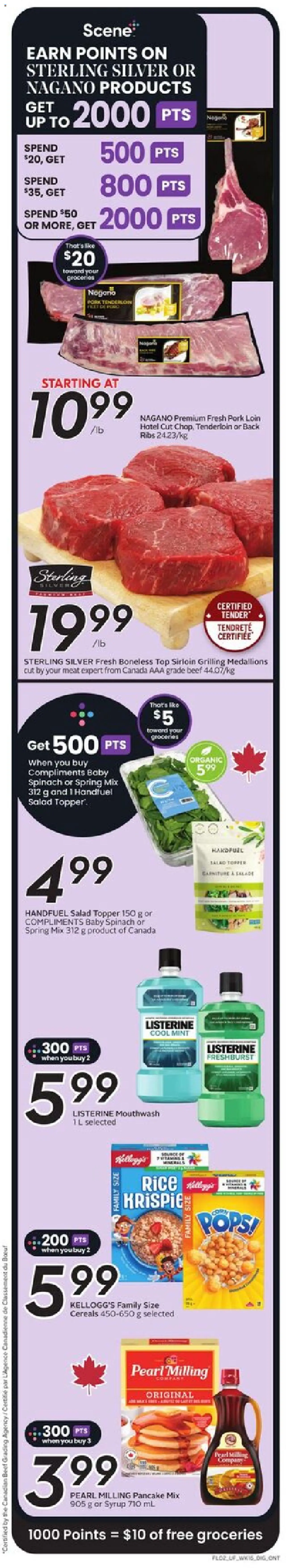 Sobeys flyer valid from 14.08.2025 | Page: 3 | Products: Rice, Cereals, Salad, Mouthwash