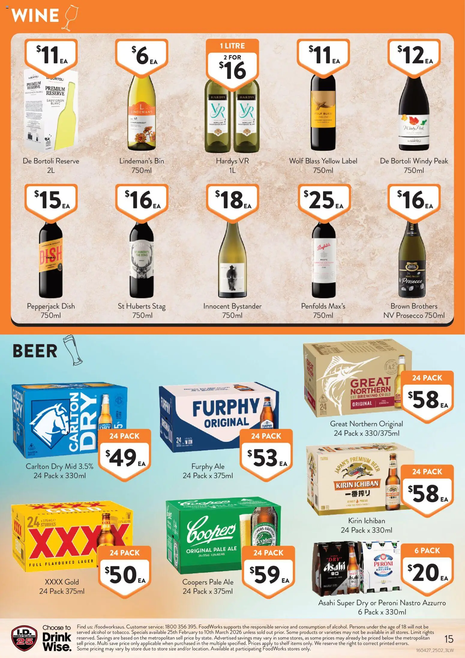 Foodworks catalogue - valid from 25.02.2026 | Page: 15 | Products: Shelf, Wine, Beer, Press