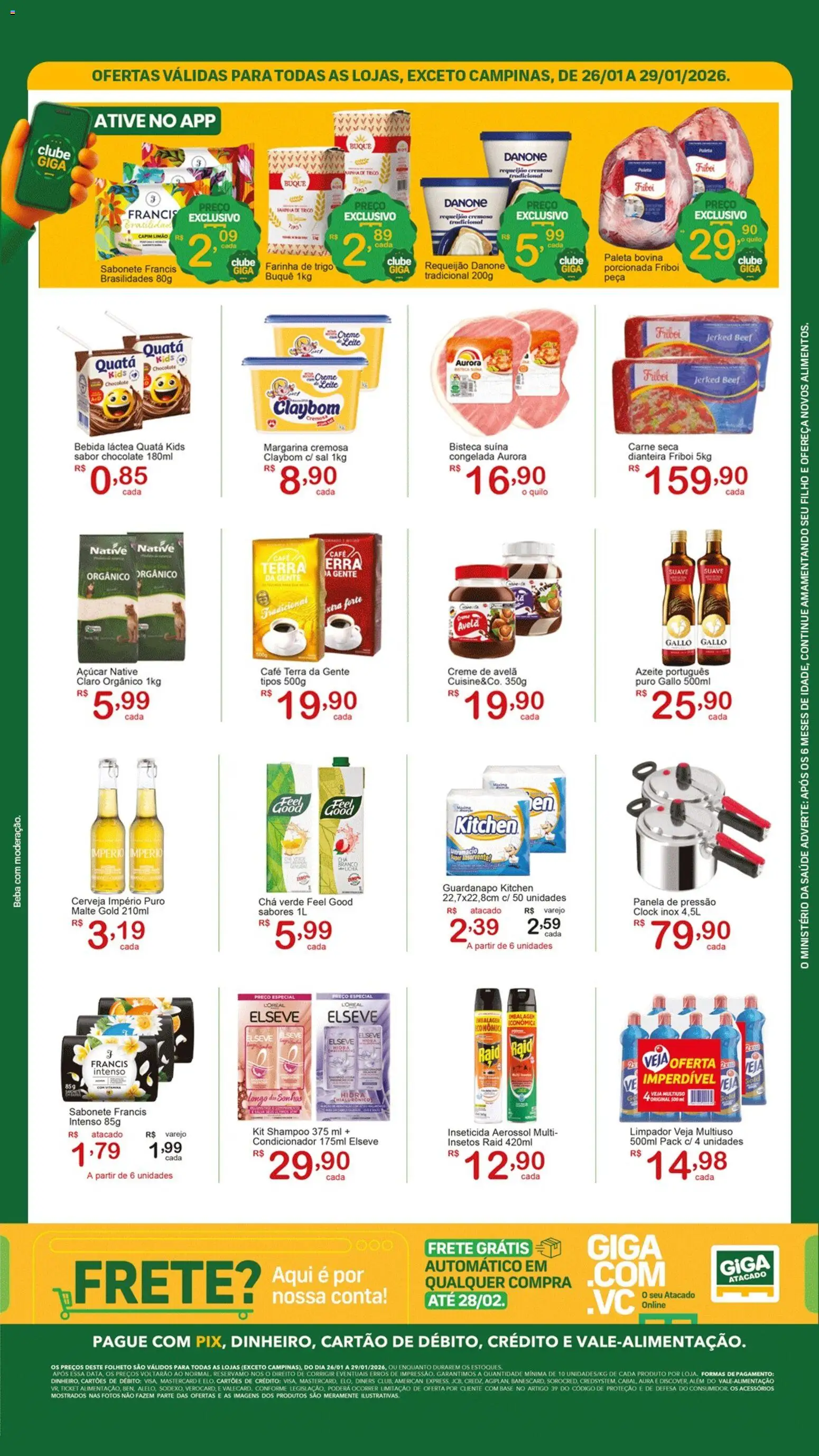 GIGA Atacado Folheto - válido de 26.01.2026 | Página: 2 | Produtos: Panela, Absorvente, Creme de avelã, Margarina