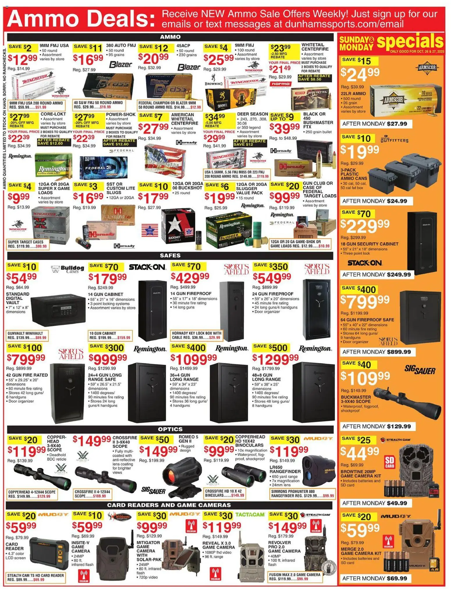 Dunham's Sports Weekly Ad - valid from 25.10.2025 | Page: 4 | Products: Box, Cable, Ammo, Rifle