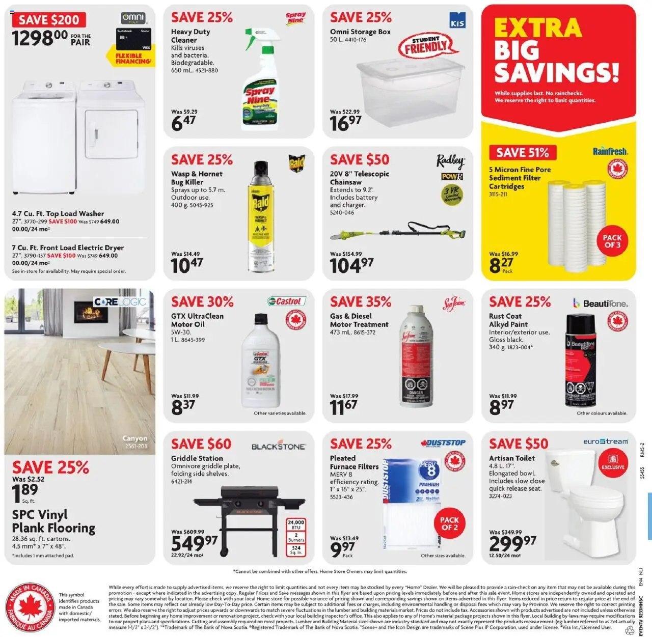 Home Hardware flyer valid from 14.08.2025 | Page: 2 | Products: Dryer, Box, Oil, Coat