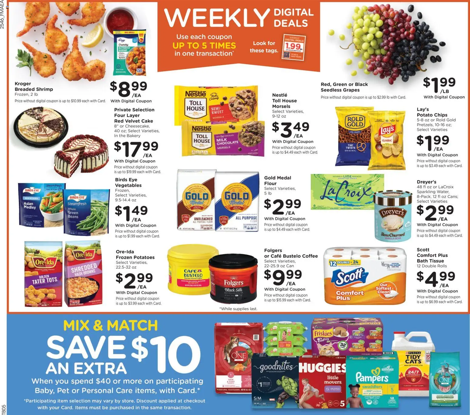 Fred Meyer Weekly Ad - valid from 17.12.2025 | Page: 2 | Products: Coffee, Chips, Coat, 2人掛けソファ