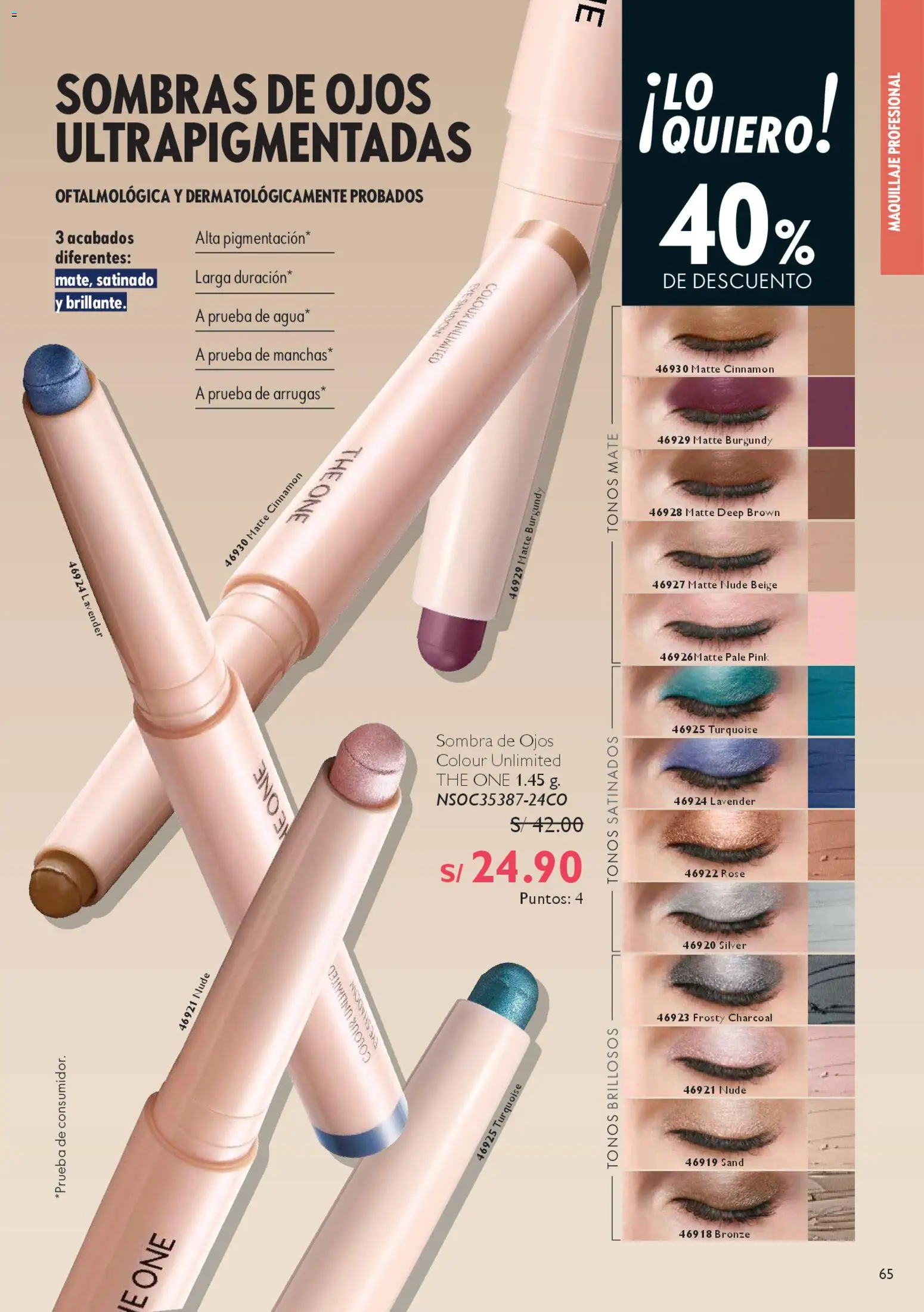 Catálogo Oriflame válido desde 06.12.2025 | Página: 65 | Productos: Sombra de ojos, Maquillaje