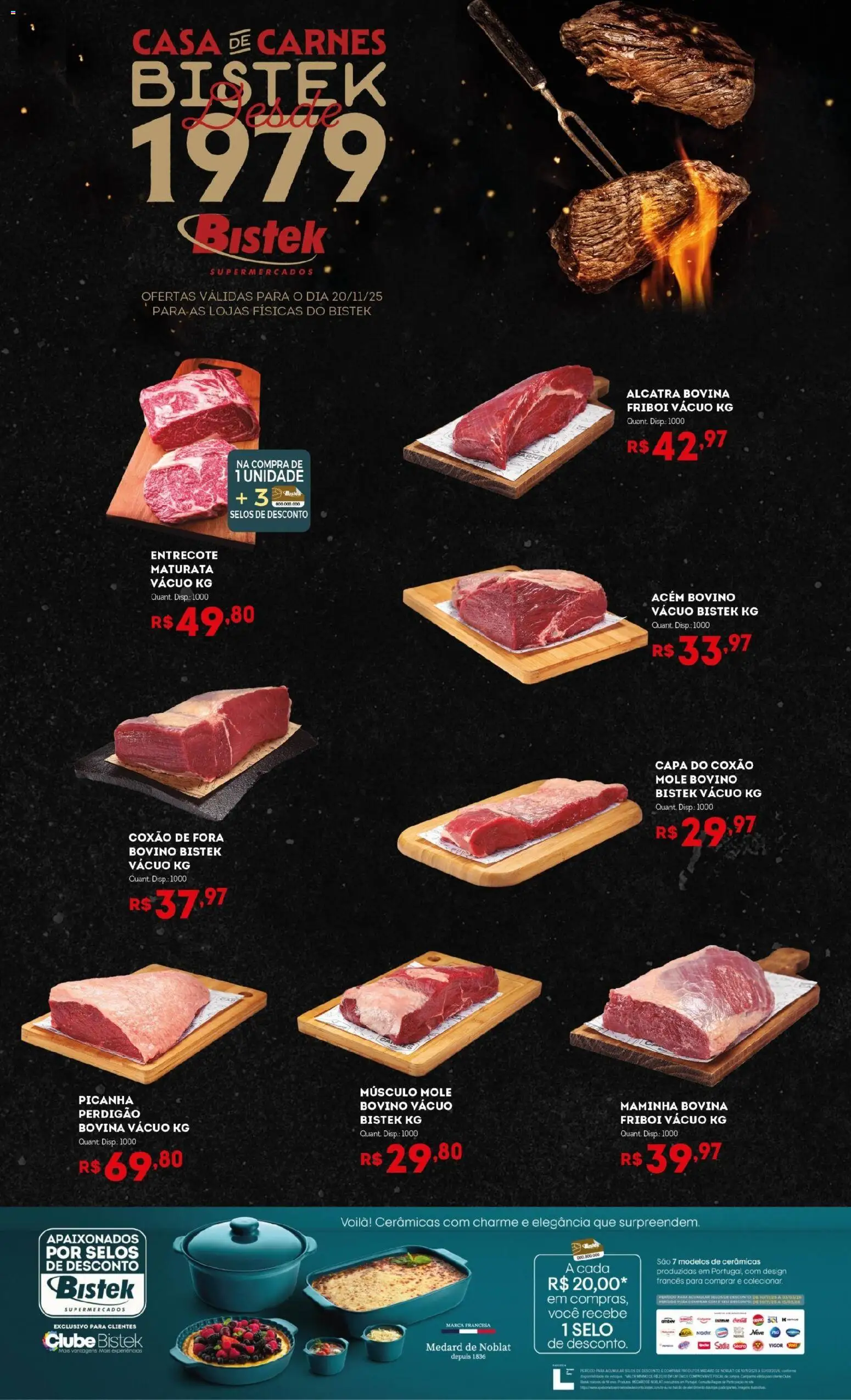 Bistek Supermercados Folheto - válido de 20.11.2025 | Página: 1 | Produtos: Acém, Alcatra, Maminha, Picanha