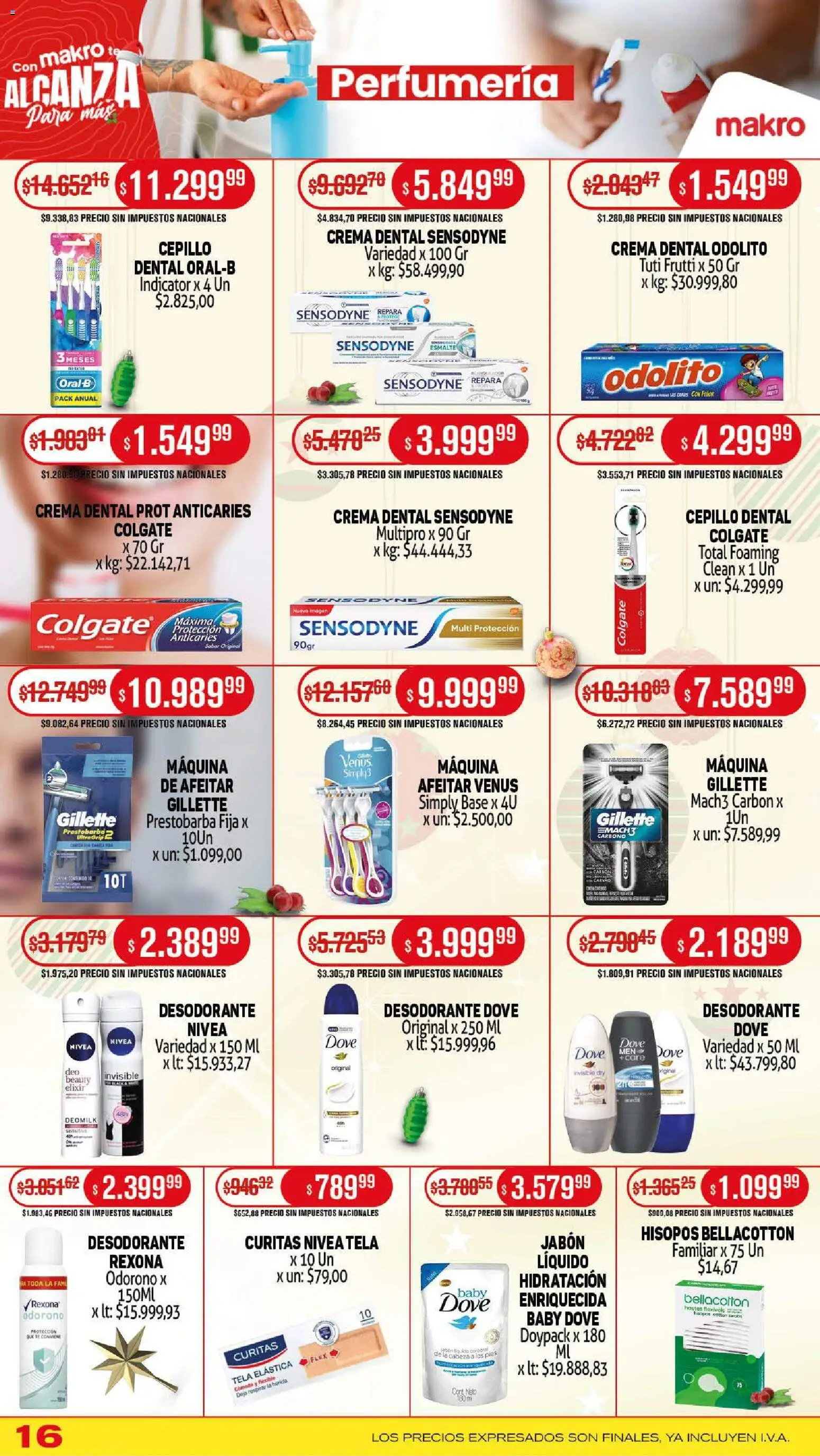 Makro ofertas │ válido desde el 11.12.2025 | Página: 16 | Productos: Flexible, Jabón, Desodorante, Té