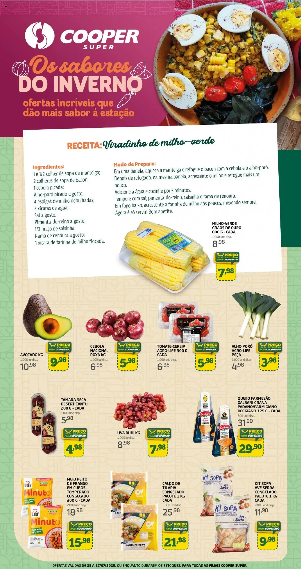 Cooper Folheto - válido de 25.07.2025 | Página: 1 | Produtos: Manteiga, Cenoura, Sal, Frango