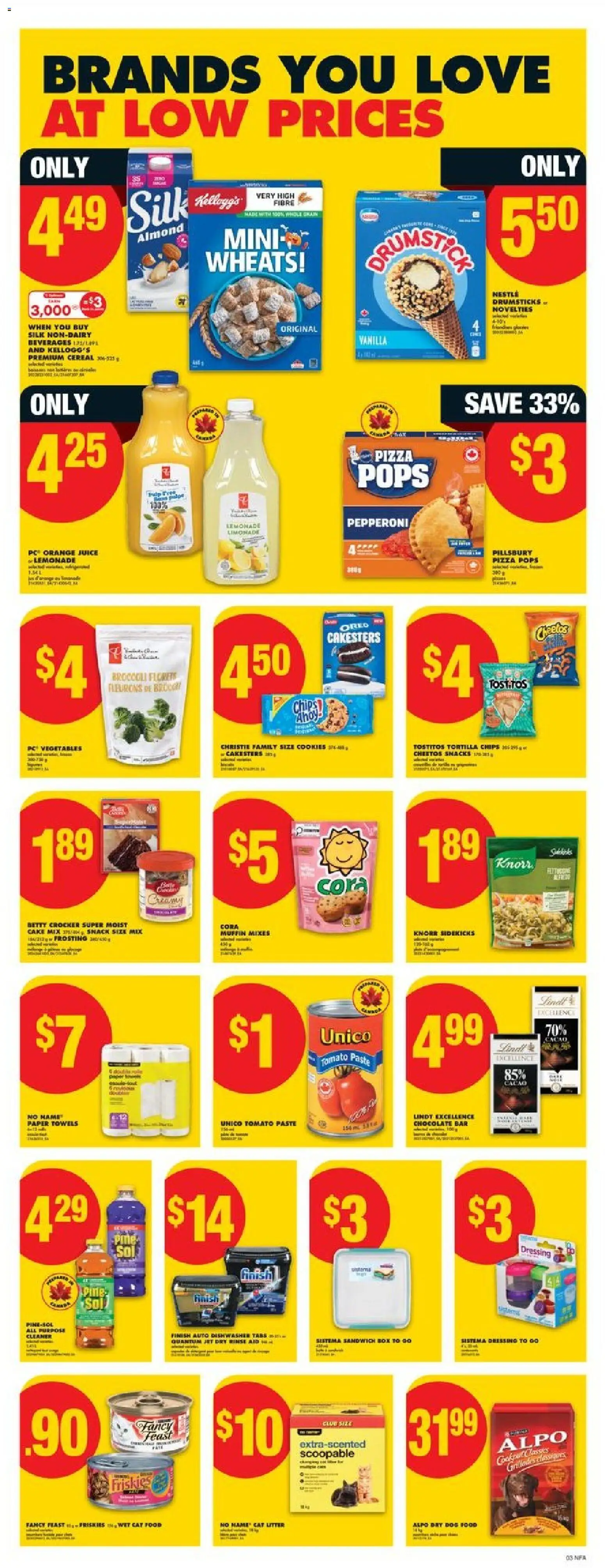 No Frills flyer valid from 15.01.2026 | Page: 3 | Products: Cream, Dishwasher, Chocolate, Juice