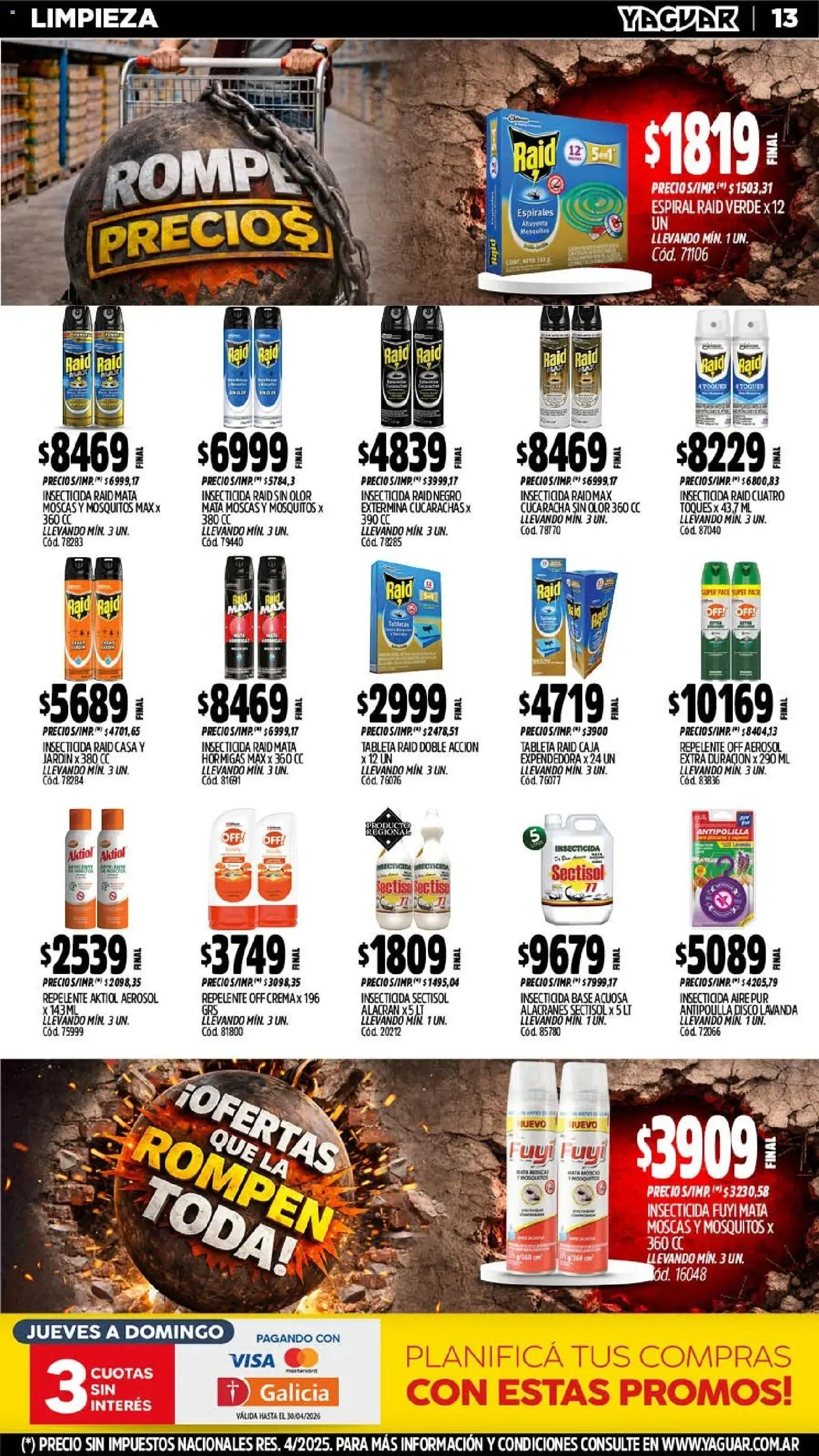 Yaguar - Oferta Semanal Santa Fé │ válido desde el 20.04.2026 | Página: 13 | Productos: Tableta, Repelente, Caja, Crema