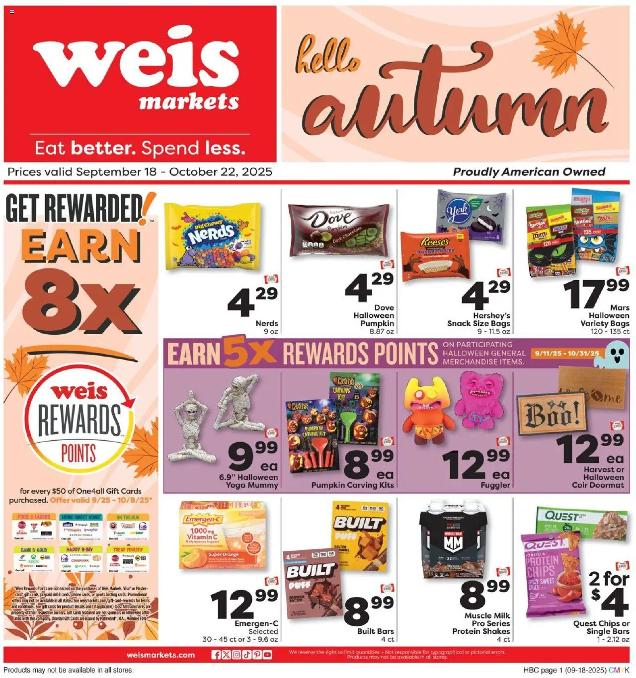 Weis Hello Autumn - valid from 18.09.2025 | Page: 1 | Products: Vitamin, Chocolate, Chips, Pumpkin