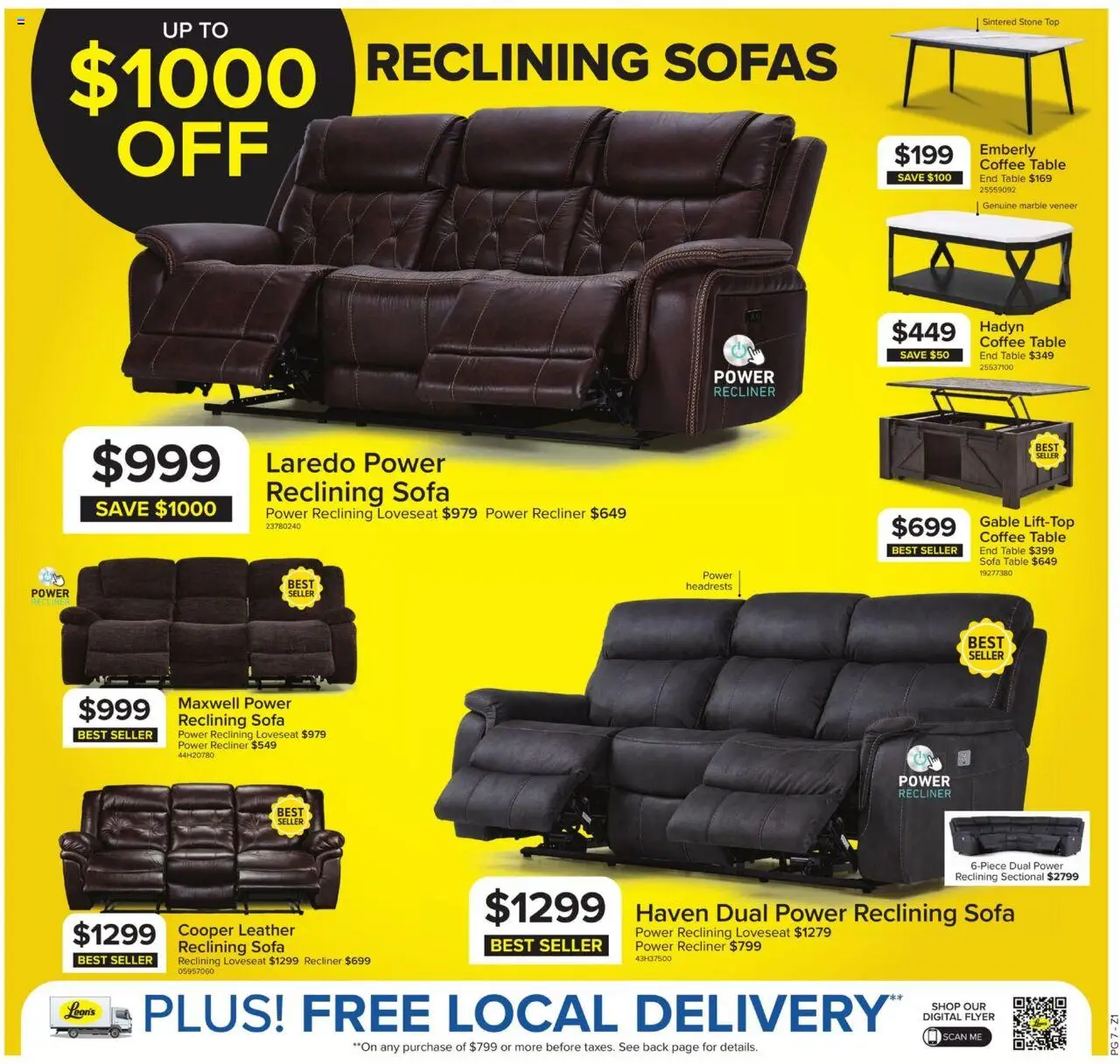 Leon's flyer valid from 09.10.2025 | Page: 7 | Products: Sofa, Coffee table, Table, Coffee