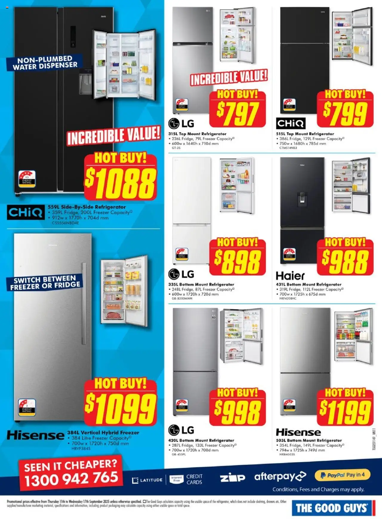The Good Guys catalogue - valid from 10.09.2025 | Page: 2 | Products: Water, Fridge, Freezer, Refrigerator