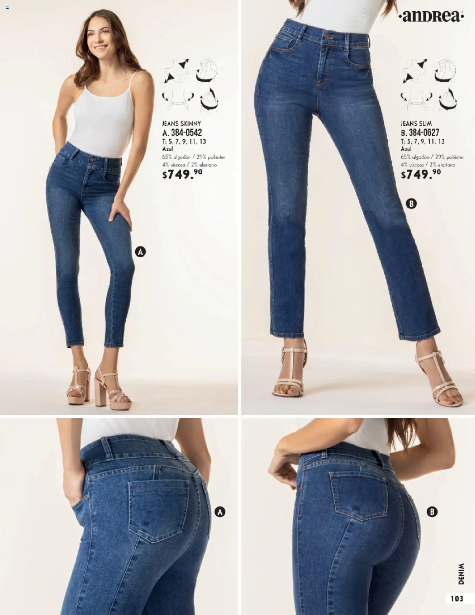 Nuevas ofertas de Andrea válidas en toda la República Mexicana desde el 25.01.2026. ¡Encuentra las mejores ofertas en Andrea catálogo Vestir! | Página: 103 | Productos: Algodón