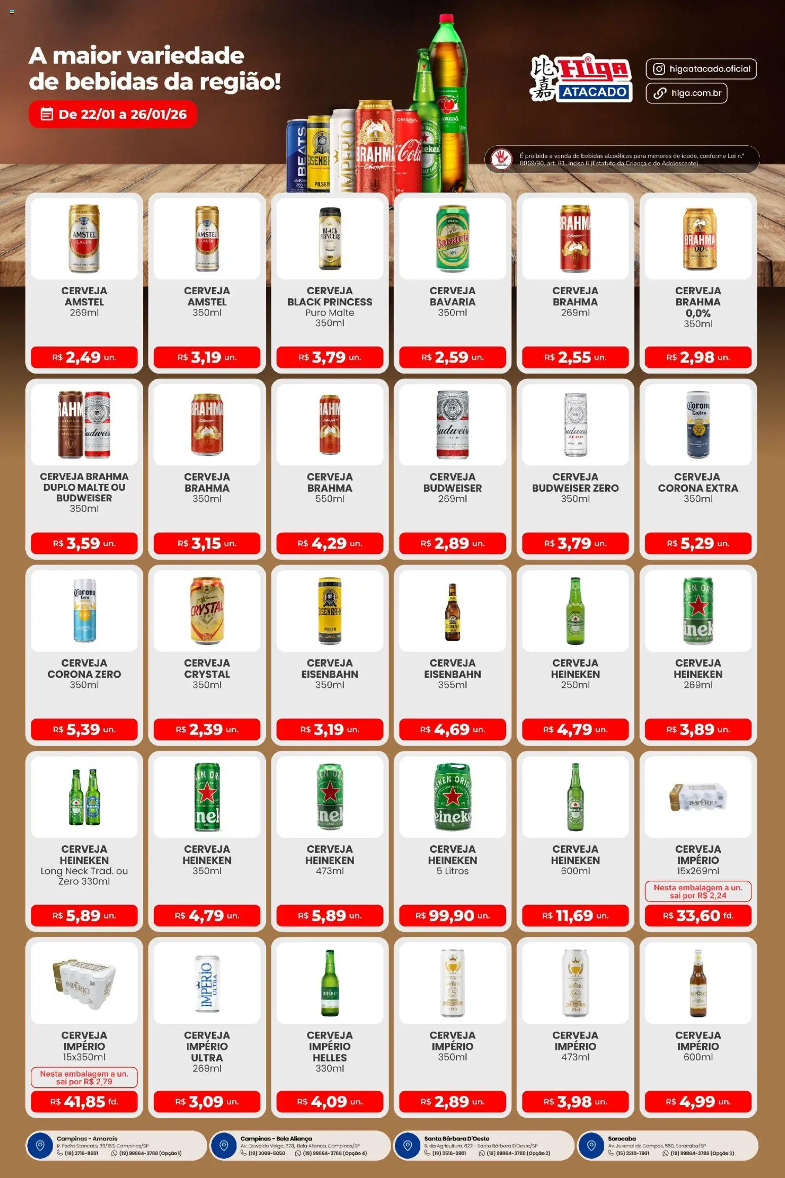 Higa Atacado Folheto - válido de 22.01.2026 | Página: 1 | Produtos: Eisenbahn, Cerveja, Cerveja Heineken, Heineken