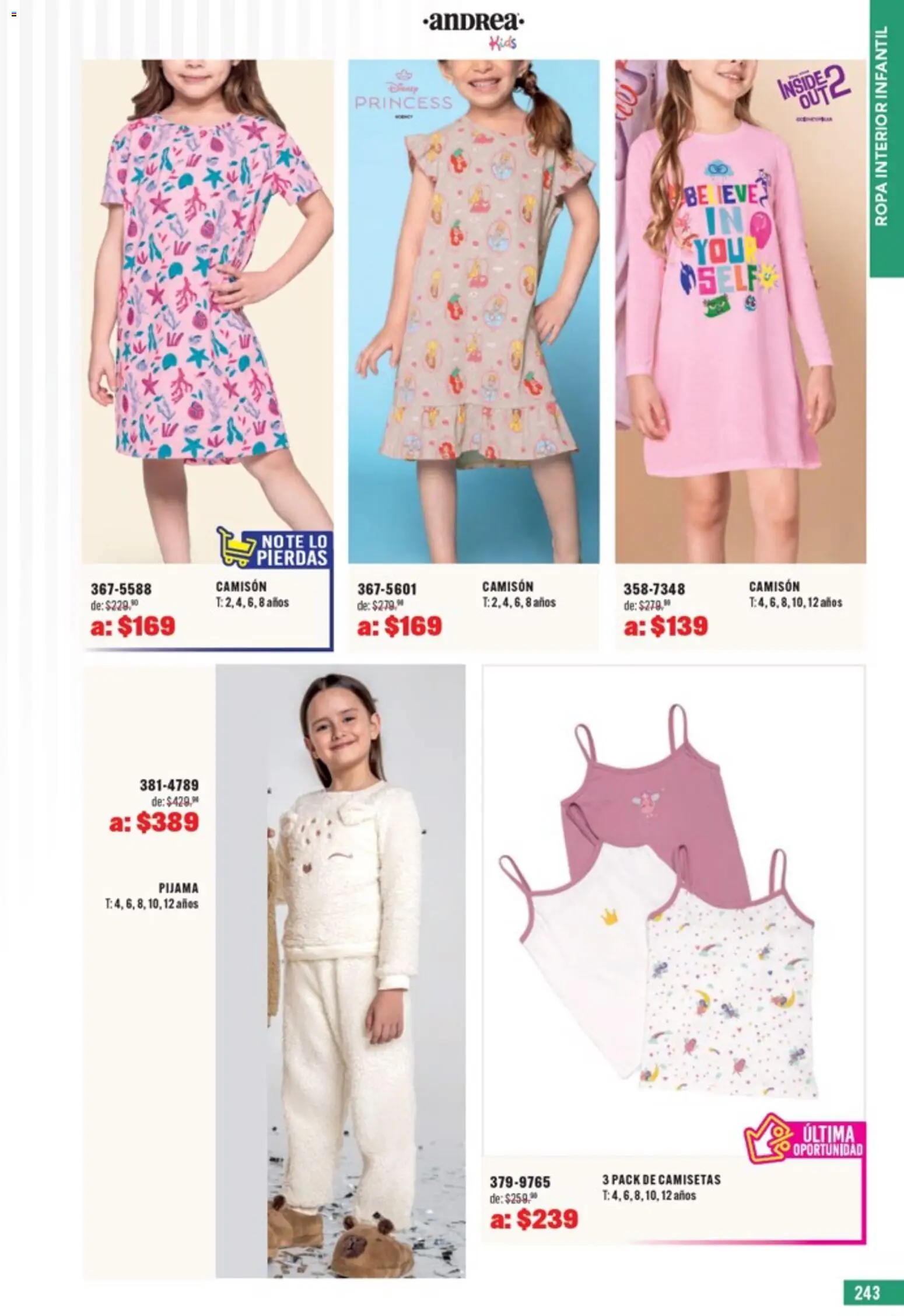 Nuevas ofertas de Andrea válidas en toda la República Mexicana desde el 05.04.2026. ¡Encuentra las mejores ofertas en Andrea catálogo Outlet! | Página: 243 | Productos: Pijama, Ropa, Ropa interior, Camisón