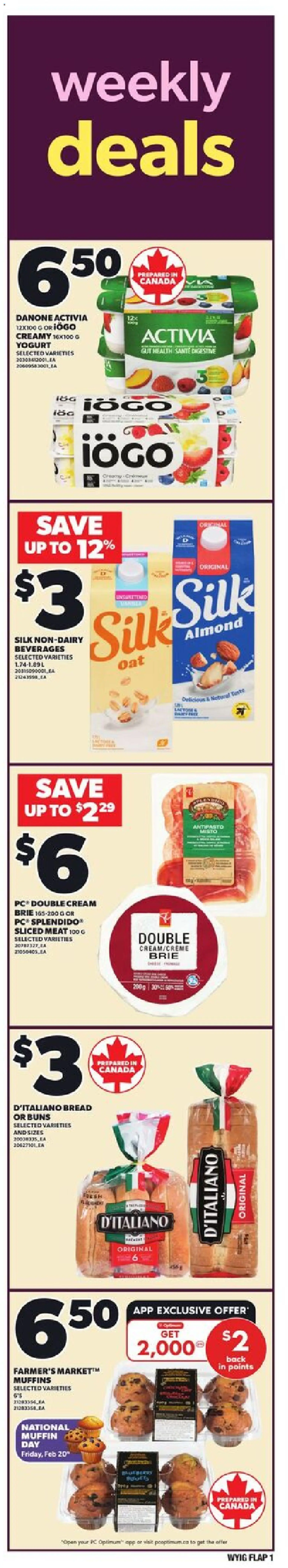 Independent Grocer flyer valid from 19.02.2026 | Page: 1 | Products: Cream, PC, Yogurt, Bread