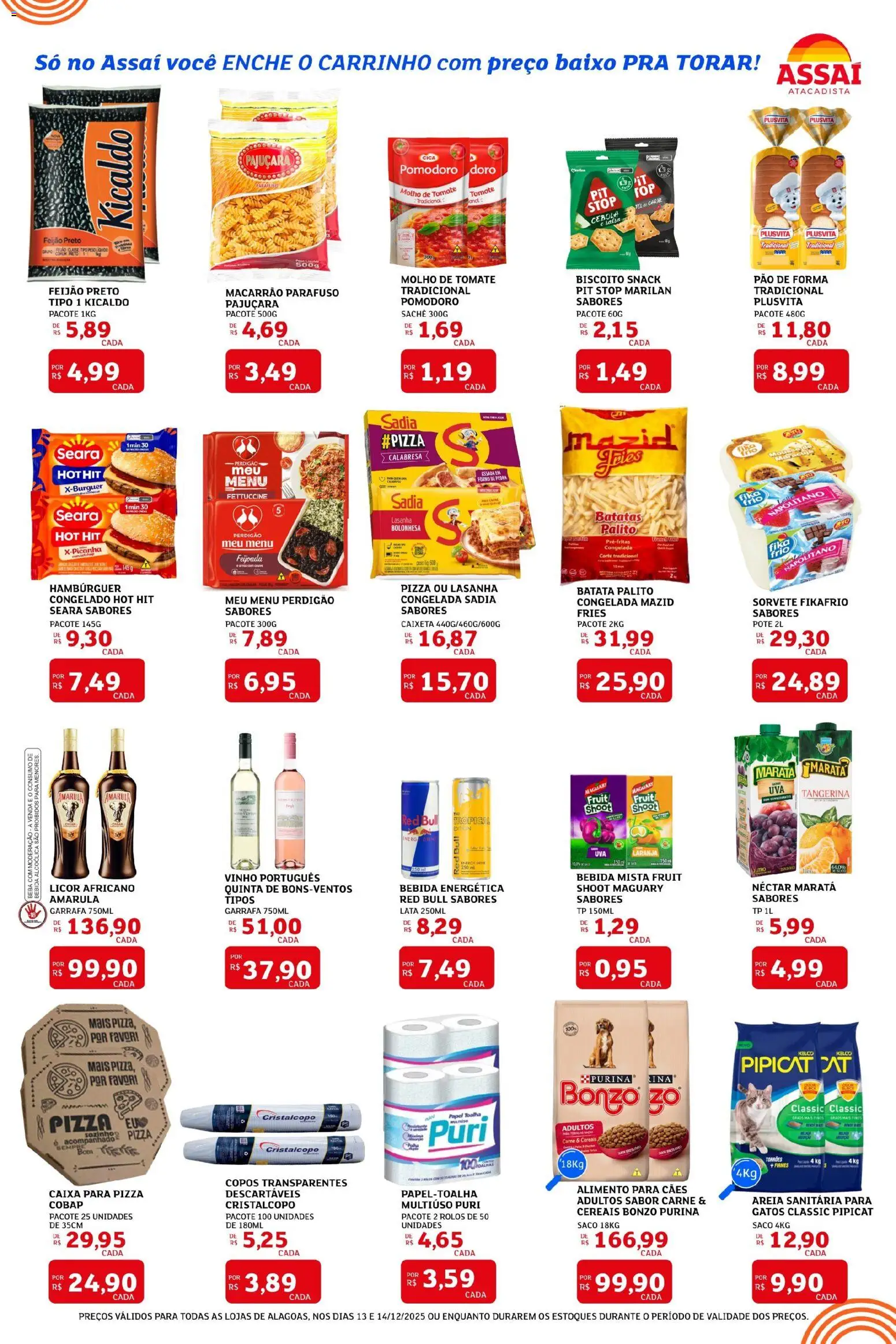 Assaí Atacadista Folheto - válido de 13.12.2025 | Página: 2 | Produtos: Cebola, Molho de tomate, Pizza, Lasanha