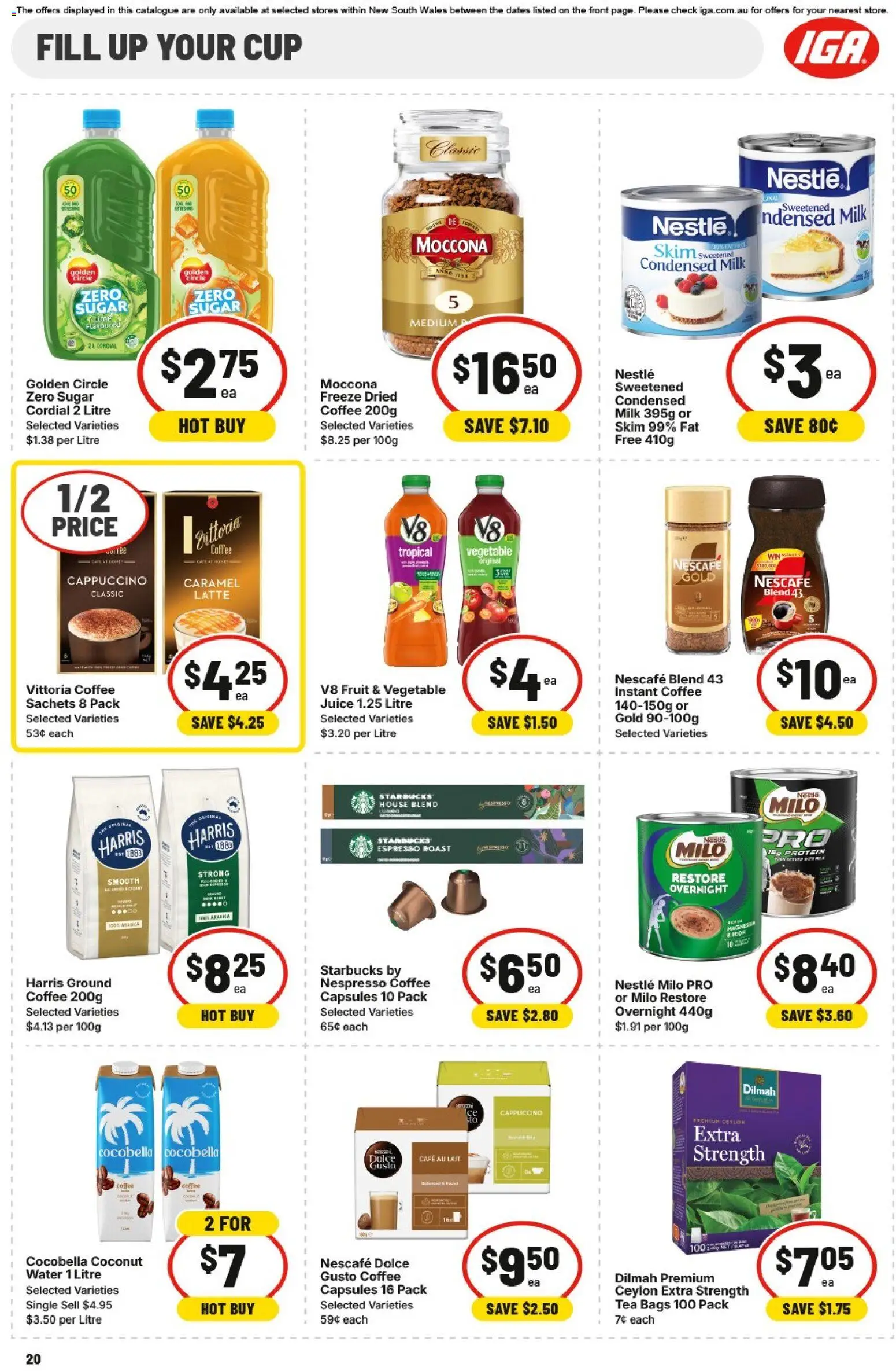 IGA catalogue - valid from 25.02.2026 | Page: 22 | Products: Milk, Tea, Sugar, Moccona