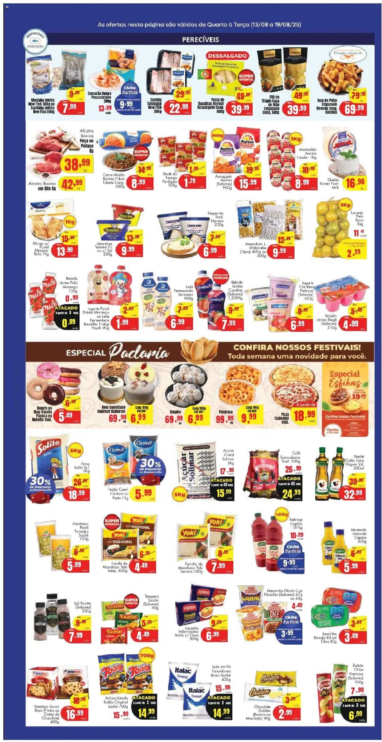 Barbosa Supermercados Folheto - válido de 13.08.2025 | Página: 3 | Produtos: Alcatra, Queijo, Açúcar, Batata
