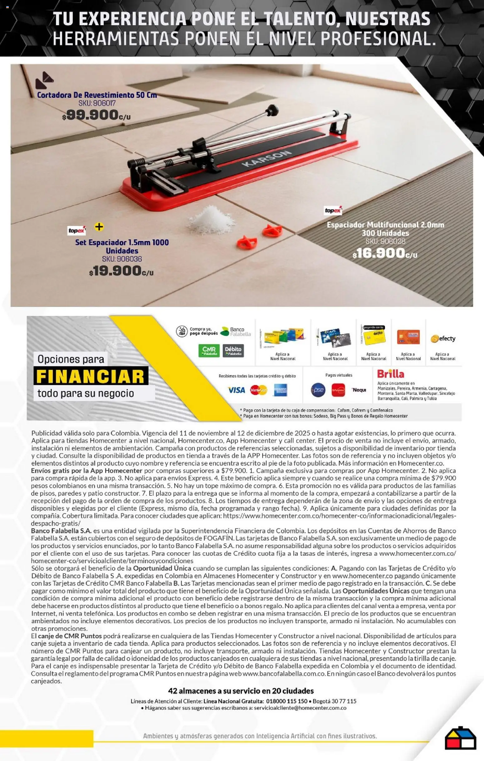Homecenter revista - valida desde el 11.11.2025 | Página: 31 | Productos: Banco, Caso, Sobre, Caja