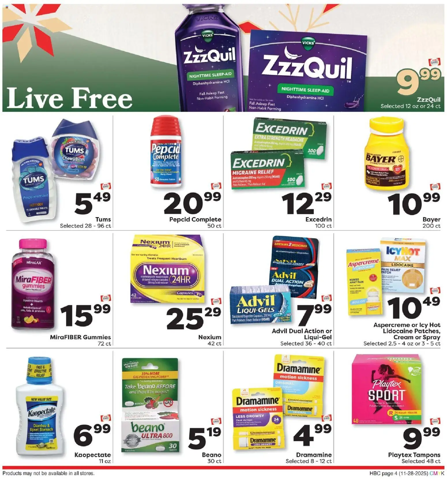 Weis Ad - valid from 28.11.2025 | Page: 4 | Products: Magnesium, Peppermint, Tampons, Cream
