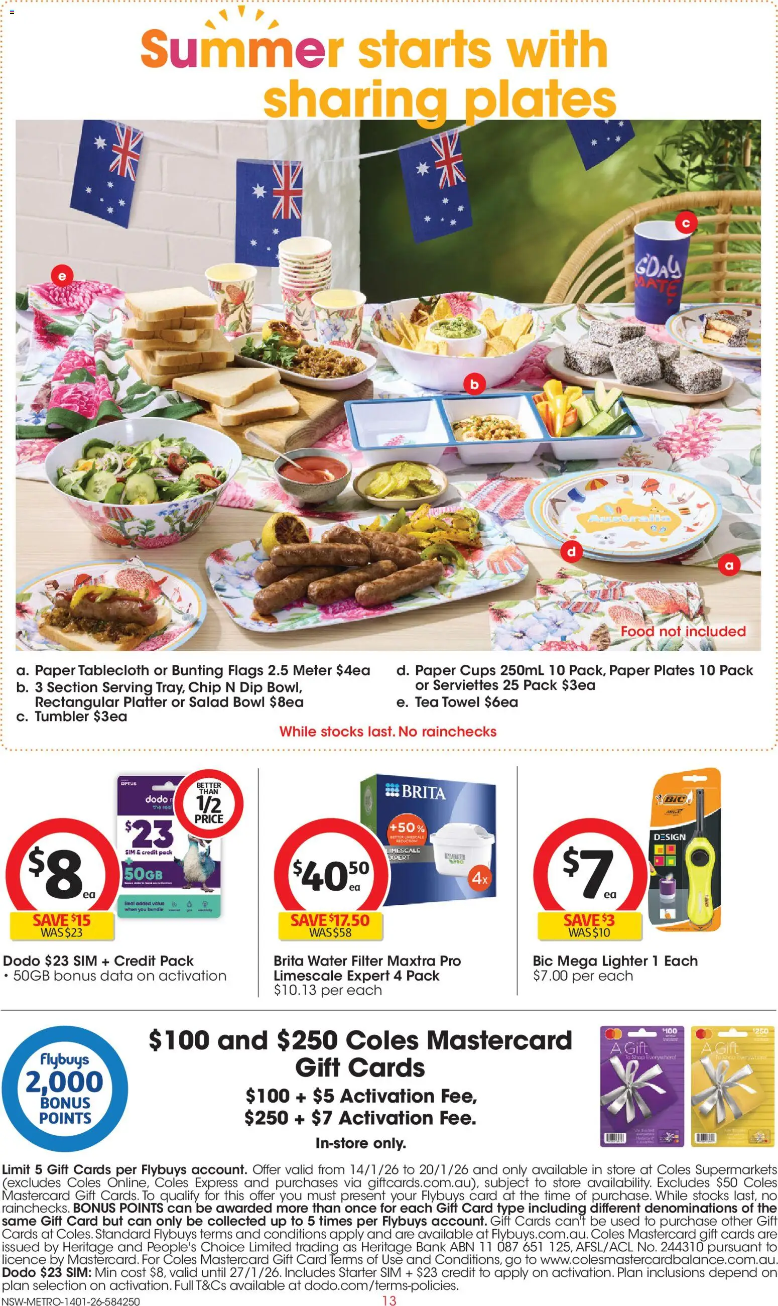 Coles catalogue - valid from 14.01.2026 | Page: 13 | Products: Cups, Tea, Salad, Water