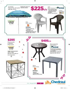 Nuevas ofertas de Chedraui válidas en toda la República Mexicana desde el 04.09.2025. ¡Encuentra las mejores ofertas en Chedraui - Folleto! | Página: 7 | Productos: Silla, Mesa, Sombrilla