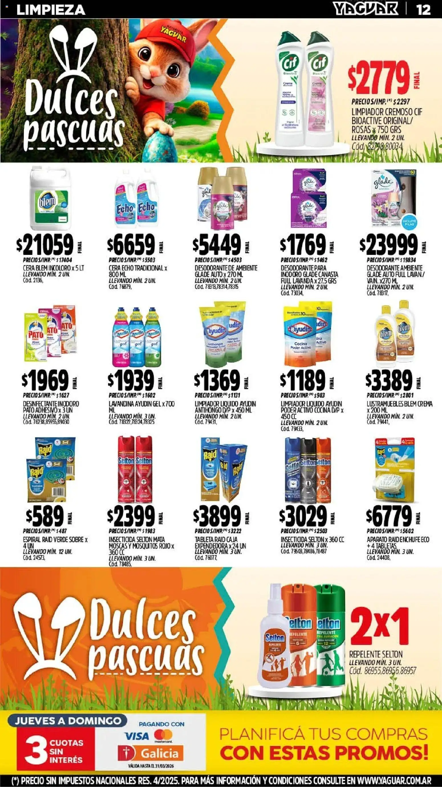 Yaguar - Oferta Semanal San Juan │ válido desde el 23.03.2026 | Página: 12 | Productos: Repelente, Enchufe, Limpiador, Crema