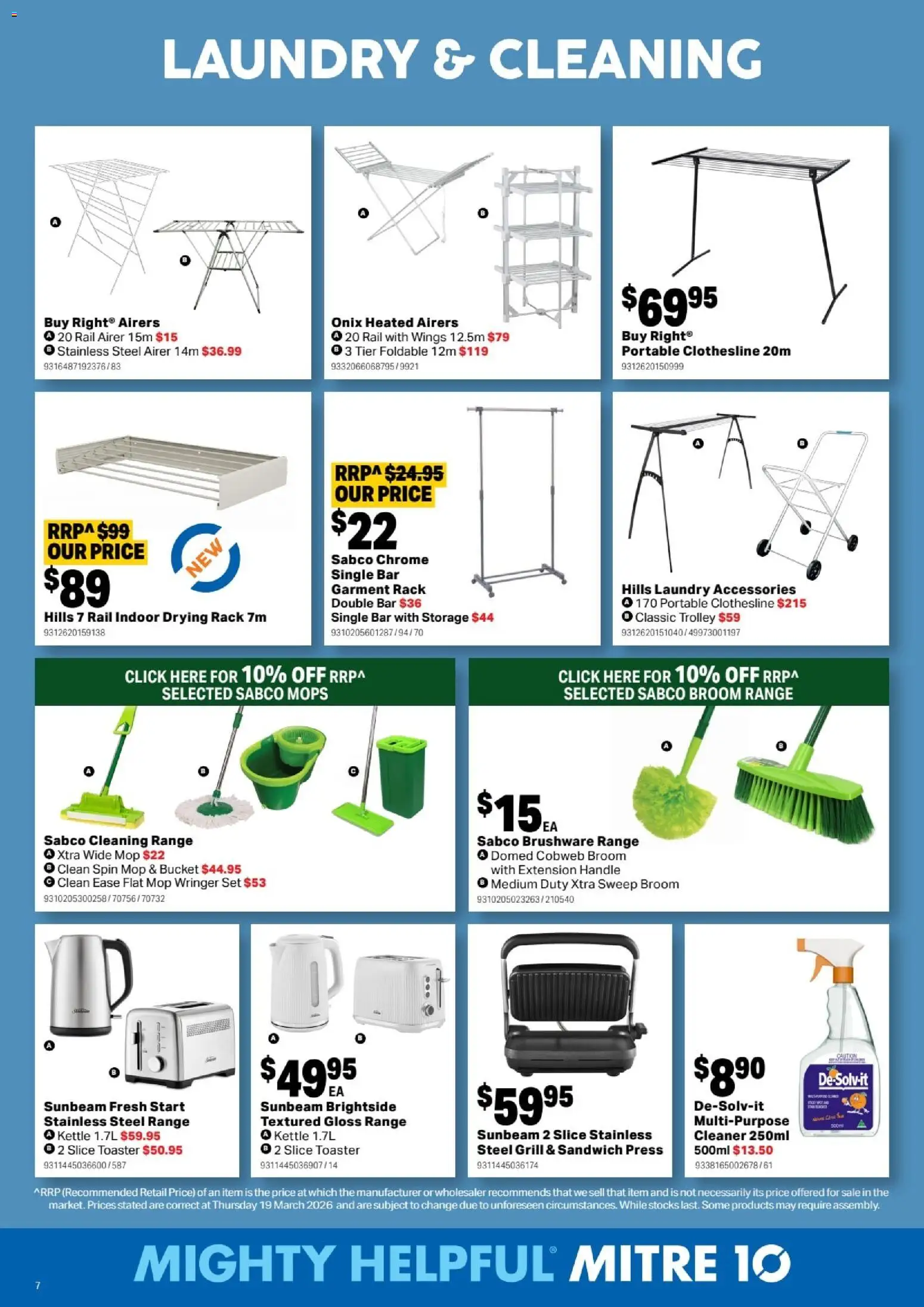 Mitre 10 catalogue - valid from 29.04.2026 | Page: 7 | Products: Accessories, Portable, Grill, Toaster