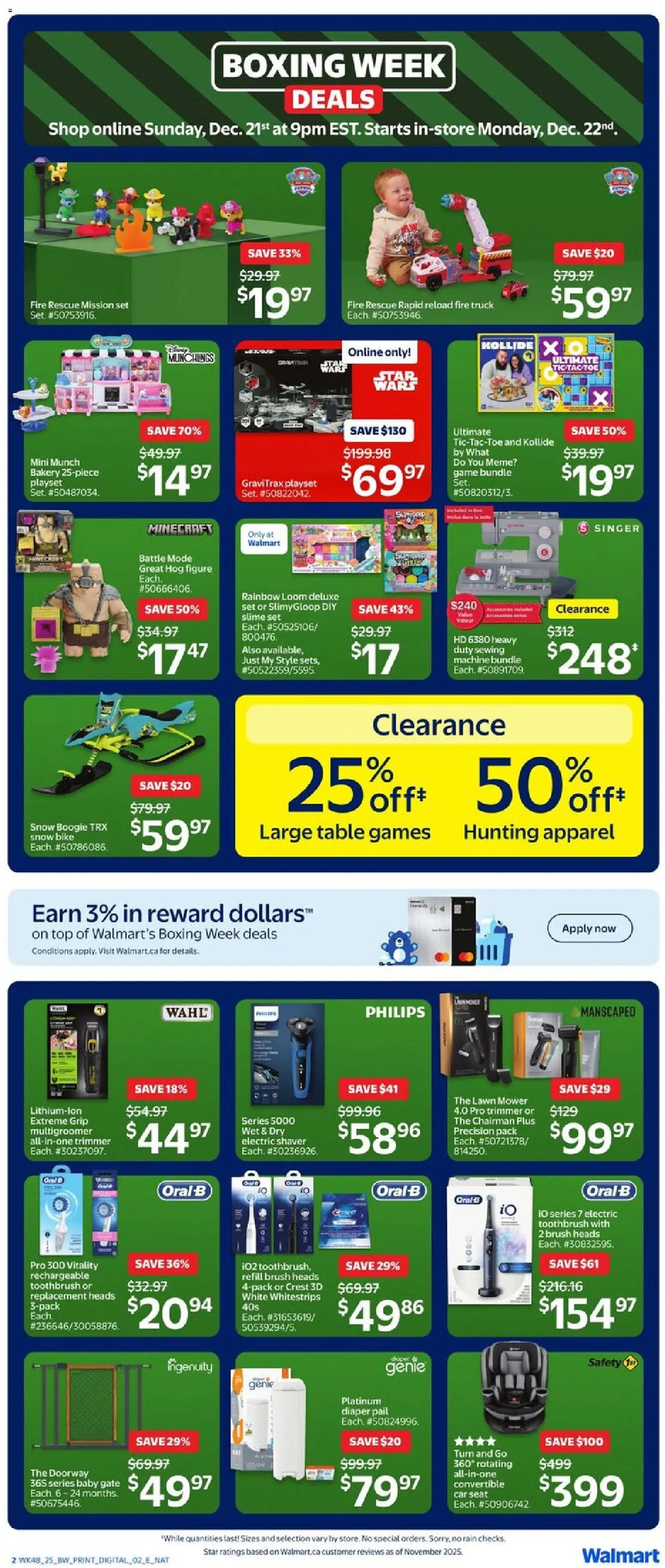 Walmart flyer valid from 25.12.2025 | Page: 13 | Products: Shaver, Bakery, Mower, Box