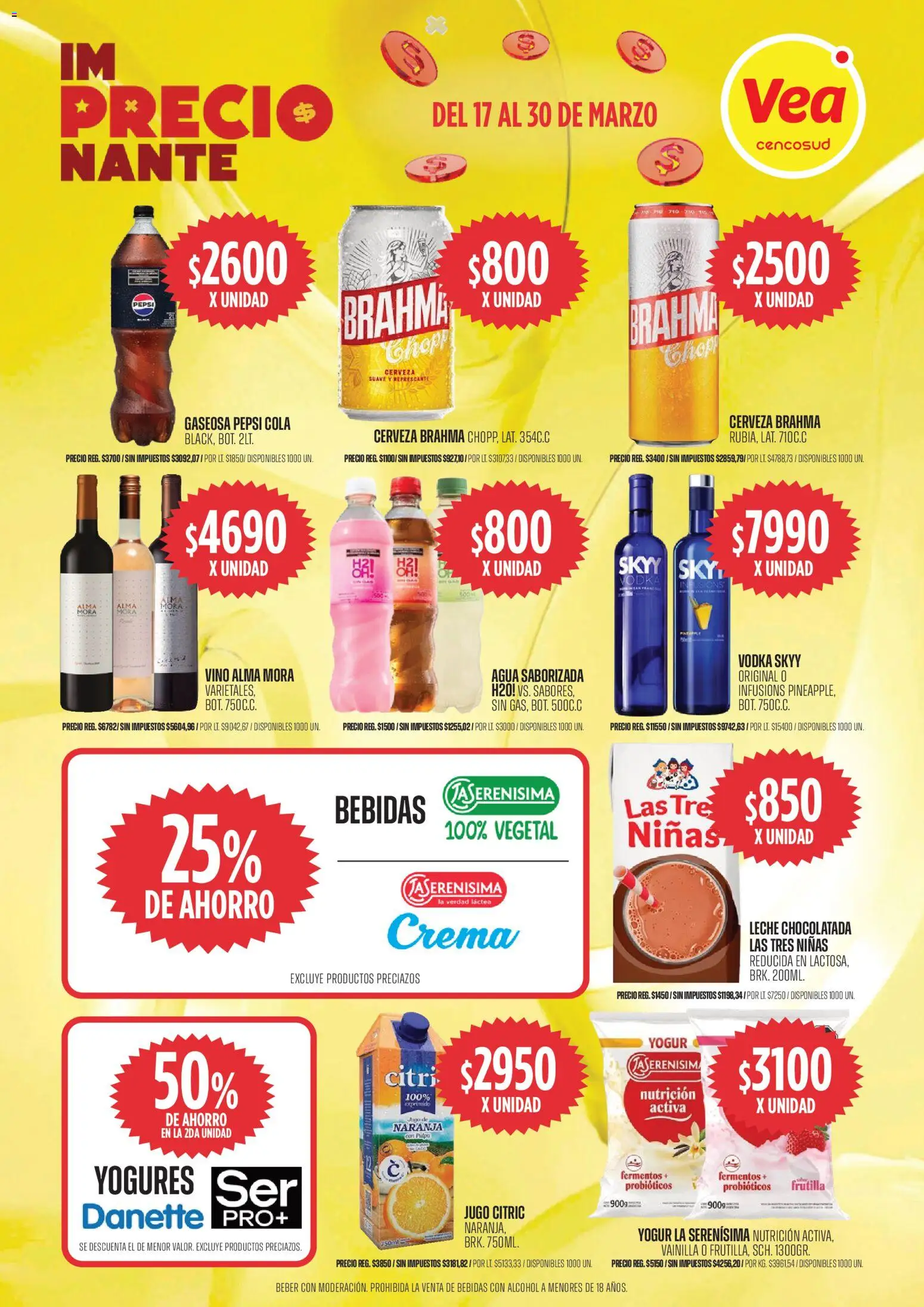 Vea ofertas │ válido desde el 17.03.2026 | Página: 4 | Productos: Chocolatada, Cerveza, Agua saborizada, Crema