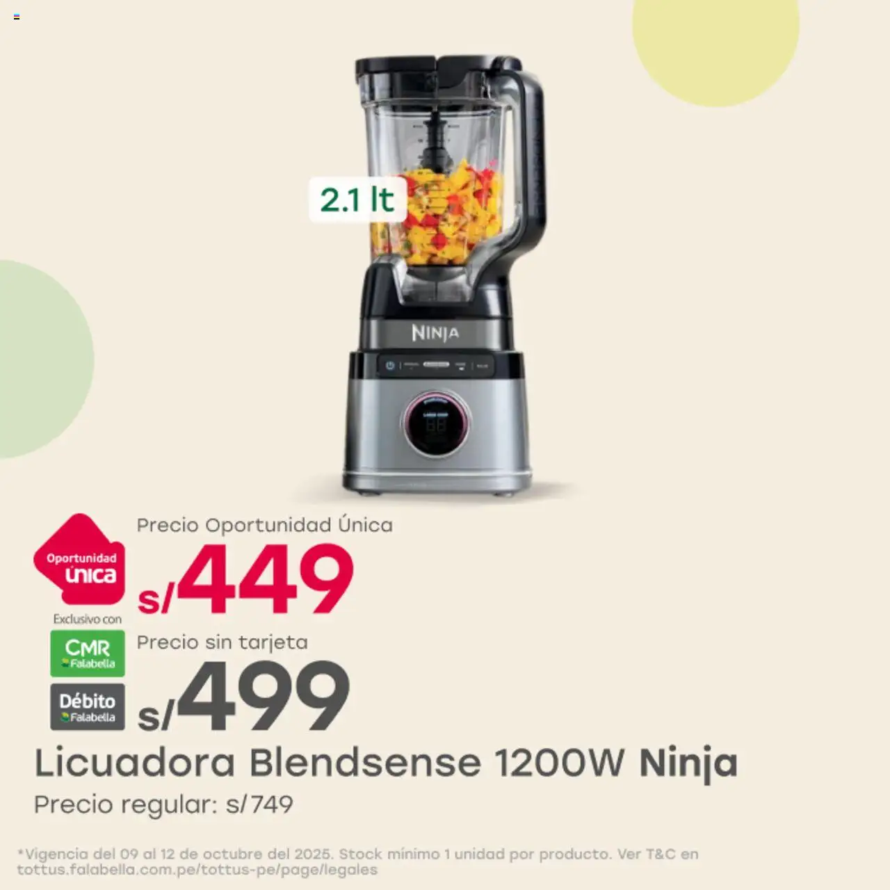 Catálogo Tottus válido desde 09.10.2025 | Página: 1 | Productos: Licuadora