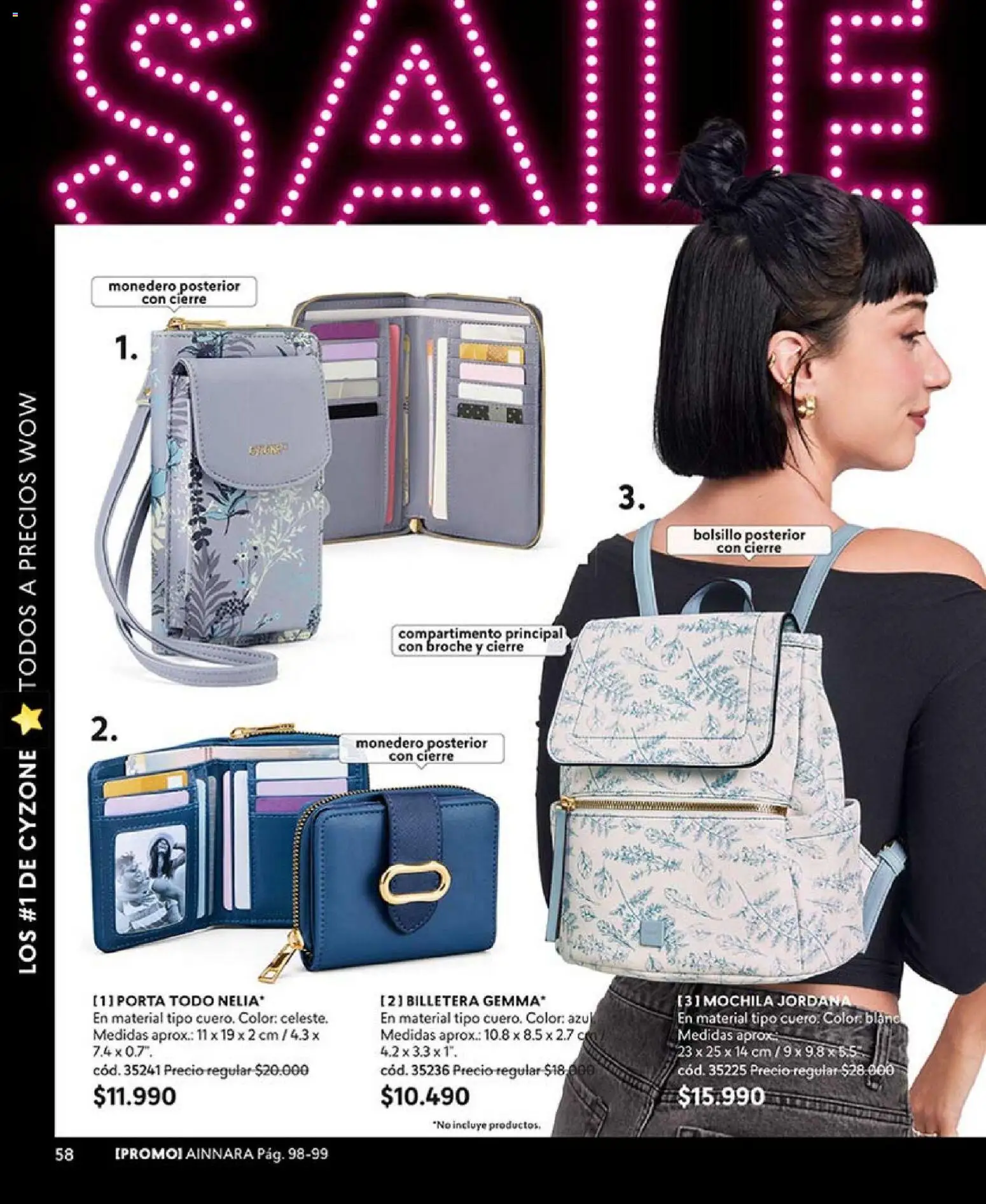 Catálogo CyZone Campaña 2 │ válido desde el 16.01.2026 | Página: 58 | Productos: Monedero, Broche, Mochila, Billetera