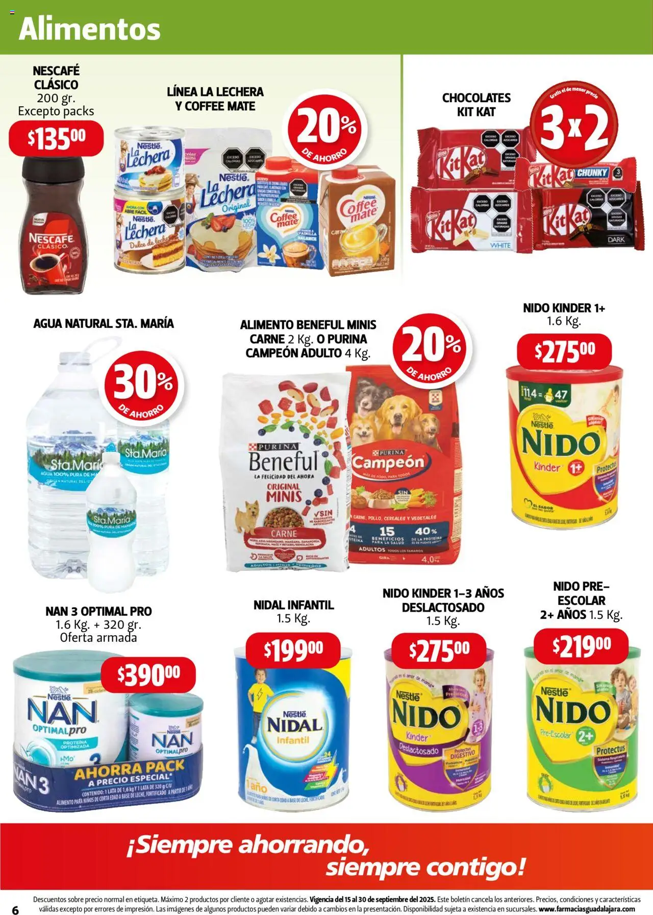 Nuevas ofertas de Farmacia Guadalajara válidas en toda la República Mexicana desde el 15.09.2025. ¡Encuentra las mejores ofertas en Farmacia Guadalajara - Catálogo! | Página: 6 | Productos: Agua, Cereales, Mate, Sobre