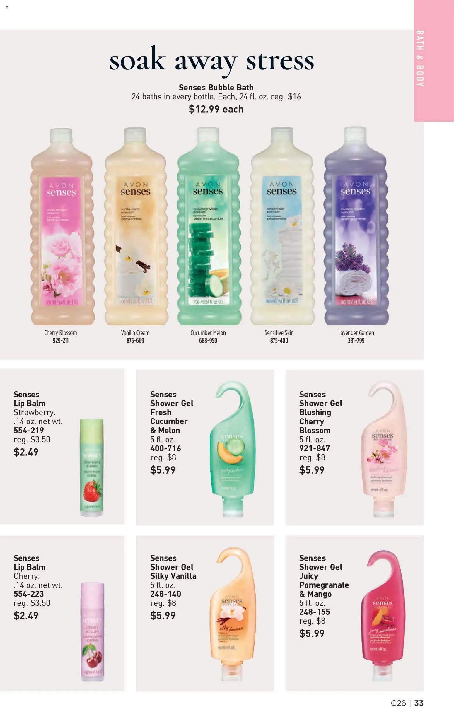 Avon Brochure - valid from 17.12.2025 | Page: 33 | Products: Bath, Shower gel, Mango, Melon