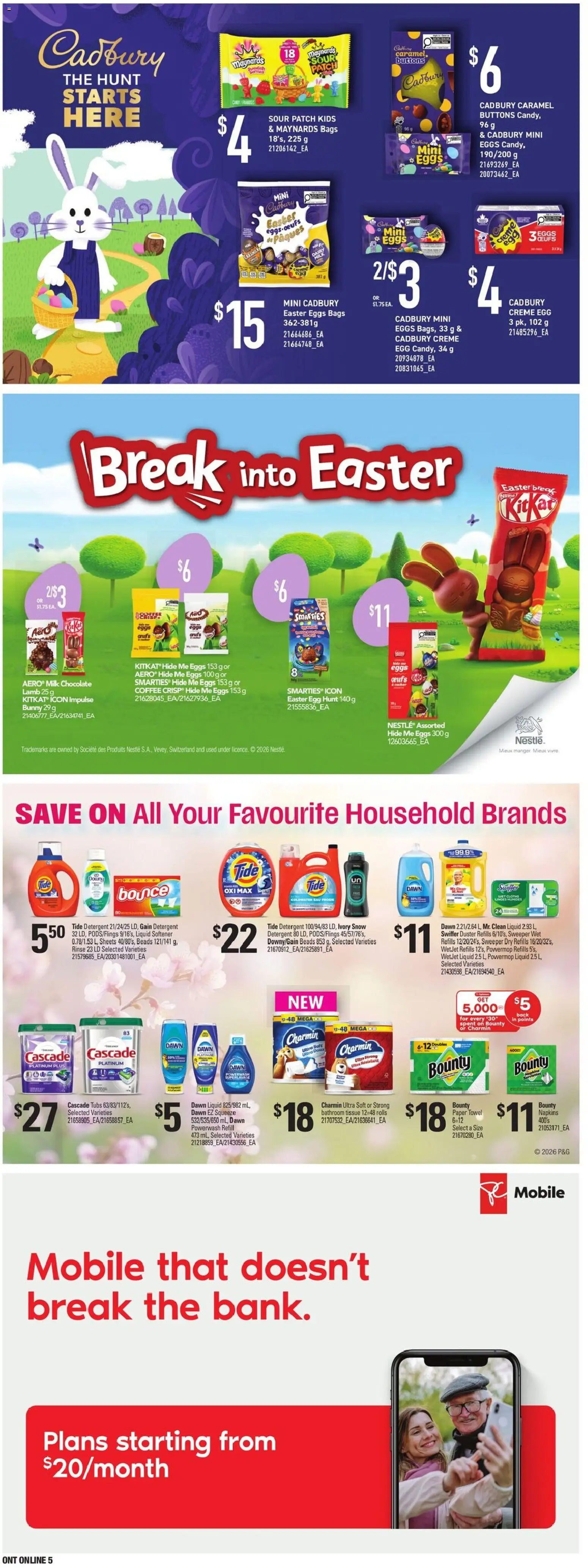 Loblaws flyer valid from 12.03.2026 | Page: 20 | Products: Detergent, Milk, Eggs, Chocolate