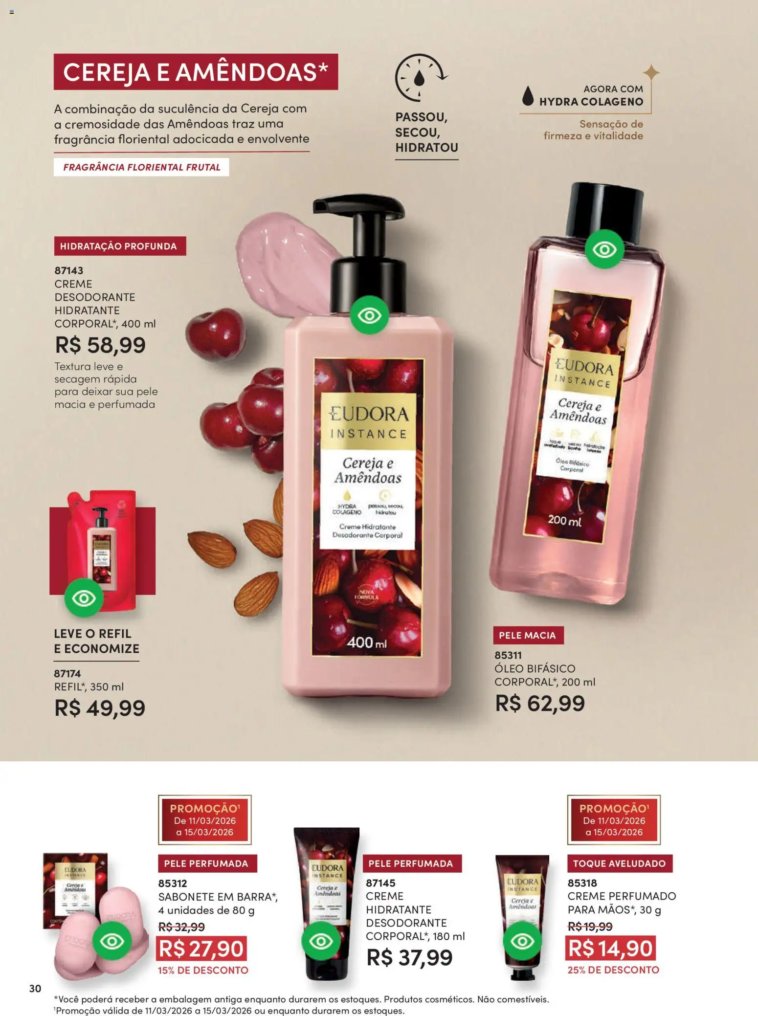 Eudora Folheto - válido de 11.03.2026 | Página: 38 | Produtos: Colágeno, Desodorante, Óleo, Creme