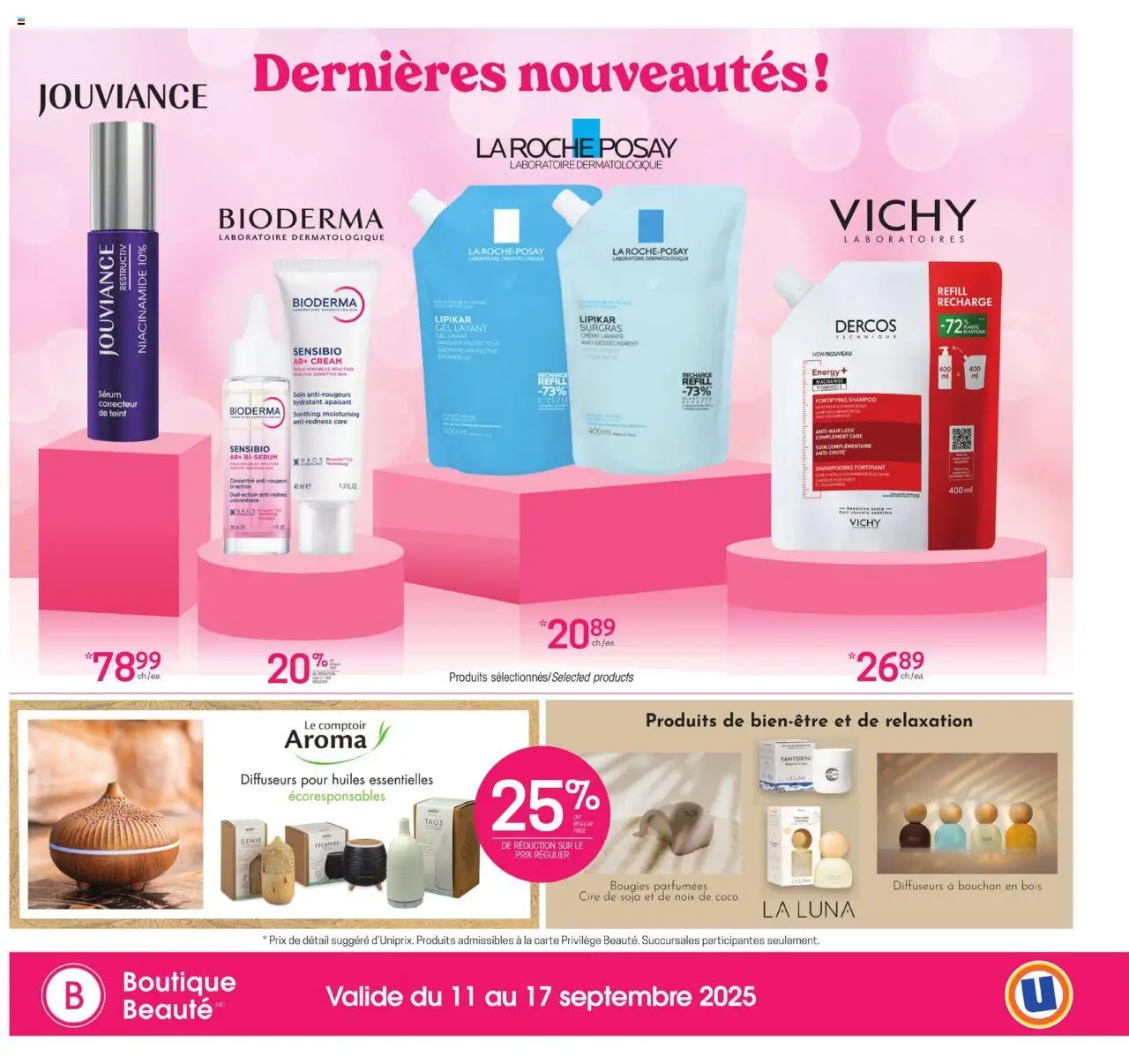 Uniprix flyer valid from 11.09.2025 | Page: 4 | Products: Cream, Shampoo, Shower