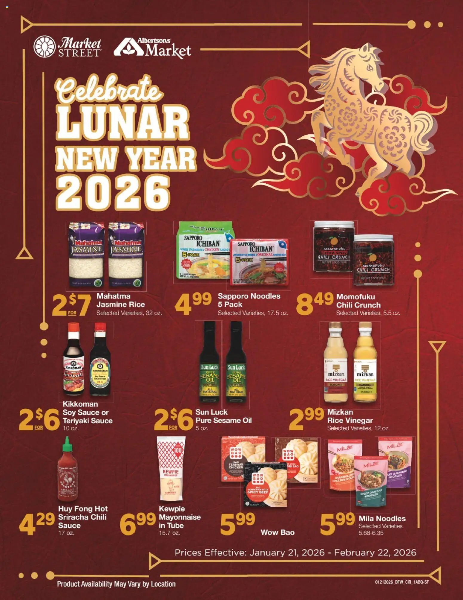 United Supermarkets Celebrate Lunar New Year 2026 - valid from 20.01.2026 | Page: 1 | Products: Vinegar, Beef, Mayonnaise, Sauce